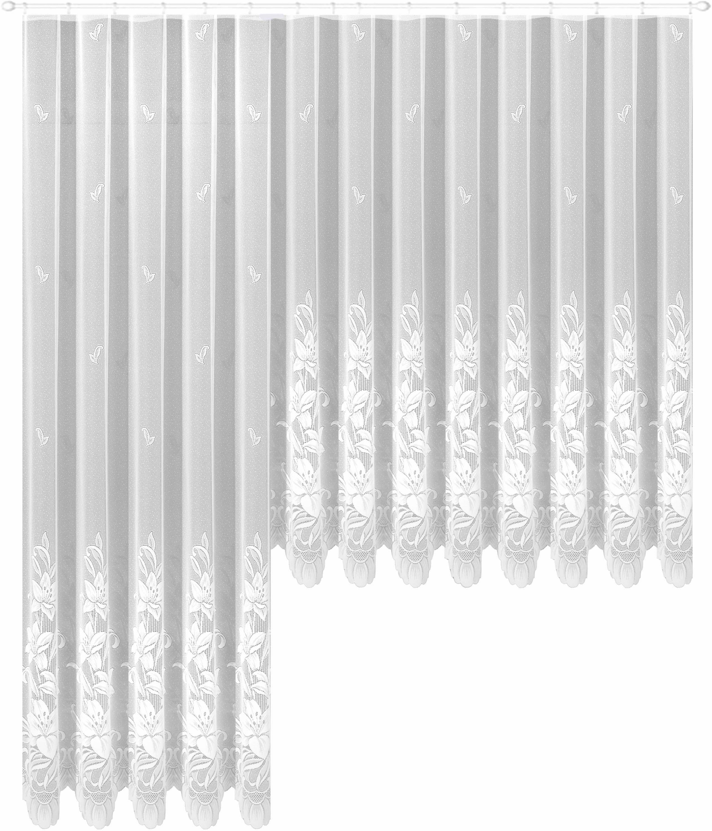 Image of Weckbrodt Gardine "Wismar" Kräuselband 1 Stk. tlg. Jacquard, strukturiert, Allover,floral,halbtransparent, Bordüre, Store