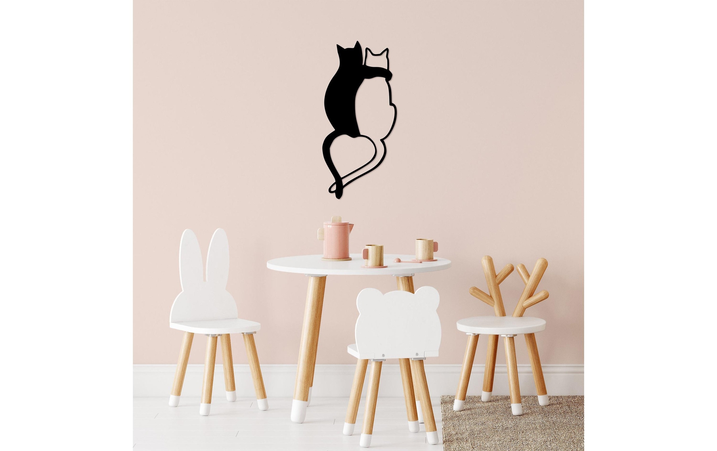 Wanddekoobjekt »Wallxpert Love Cats 33 x 70 cm«