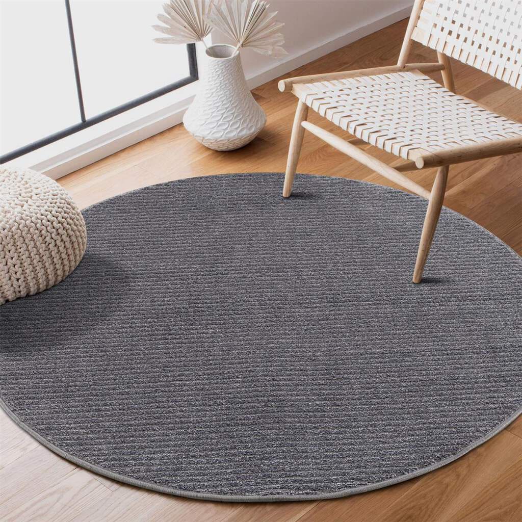 Image of Carpet City Teppich "Friseé-Teppich FANCY900" rund 12 mm Höhe Kurzflor, Einfarbig, 3D-Optik, Streifen Look
