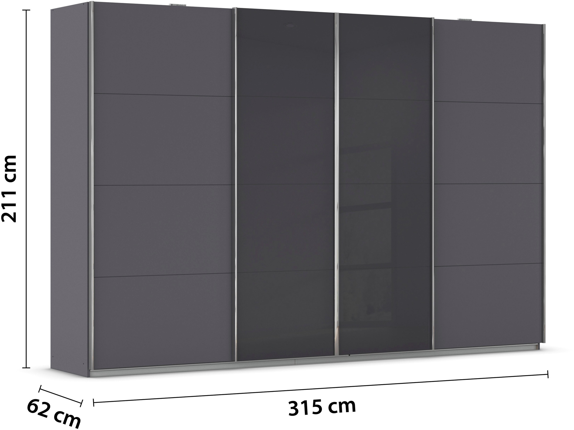 rauch Armoire à portes coulissantes »Kleiderschrank Schrank Garderobe Wäscheschrank Ankleide SYNCRONO« Mitteltüren öffnen parallel, Breiten 271/316/361 cm Höhen 211/230 cm,  Mitteltüren mit praktischer Synchron-Öffnung MADE IN GERMANY