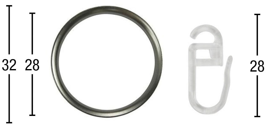 Image of GARESA Gardinenring "Ring mit Haken" Aluminium