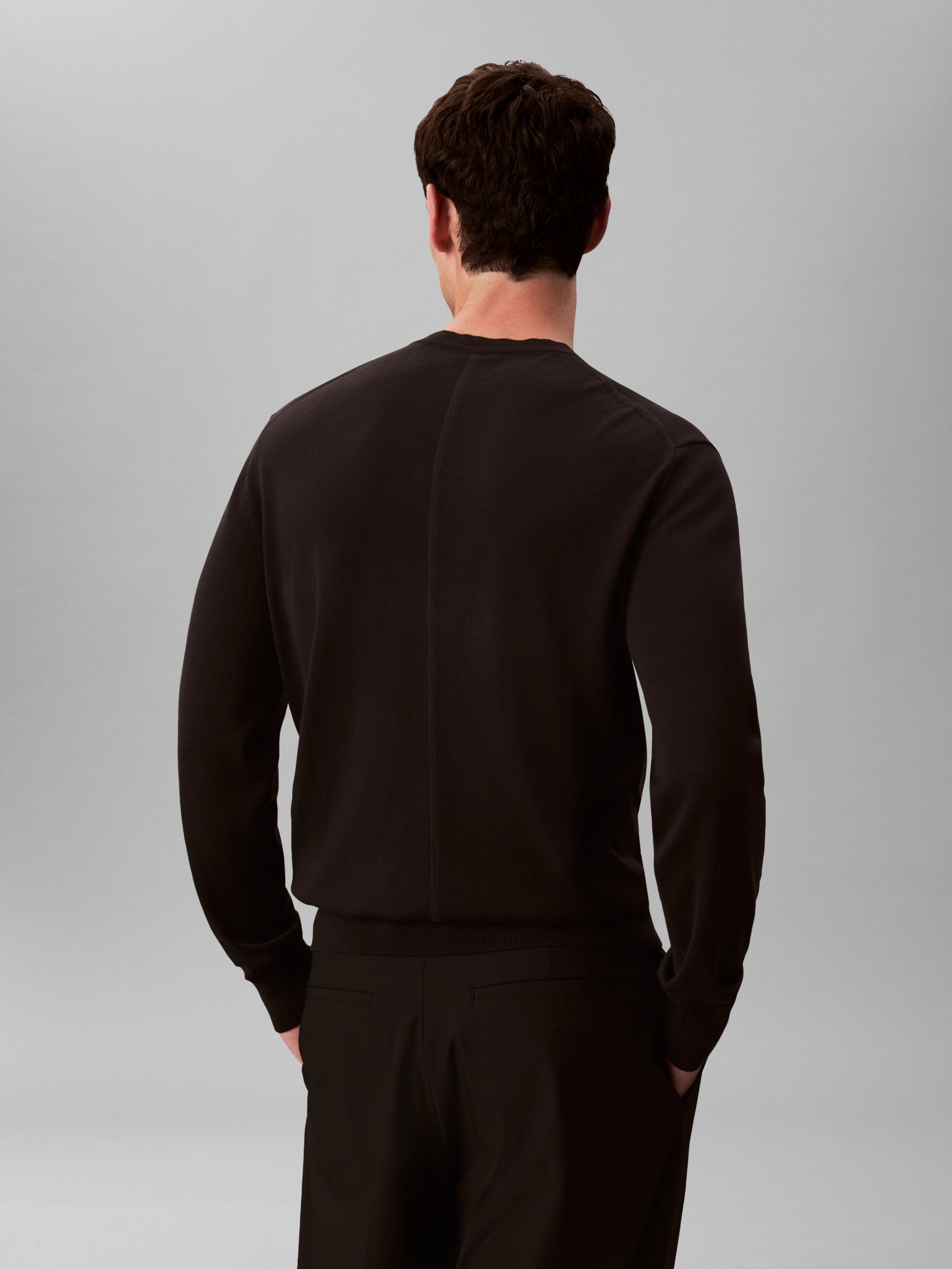 Calvin Klein Pull en tricot »LS SUPIMA COTTON CREW 14GG« avec encolure ronde