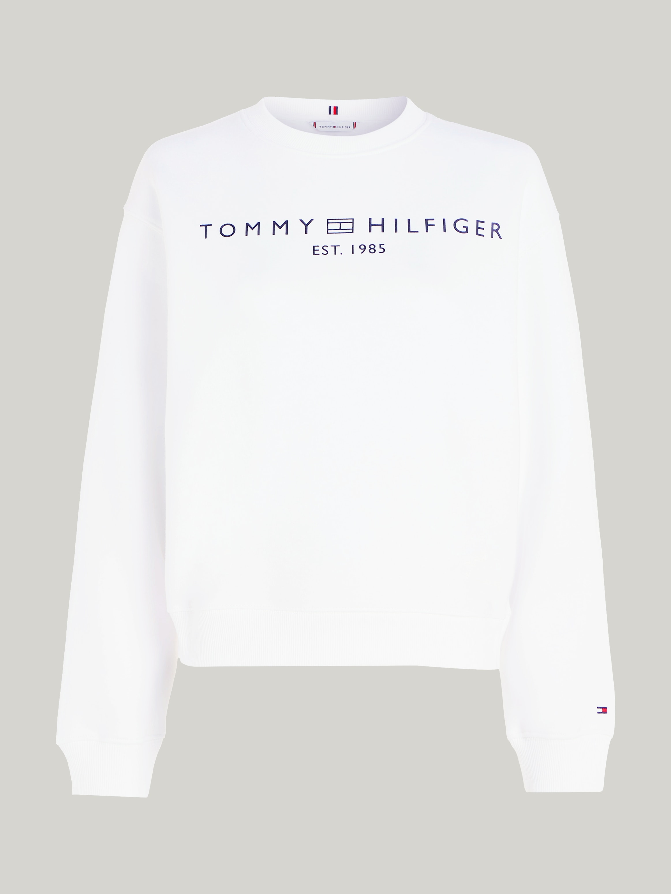 Tommy Hilfiger Sweatshirt »MDRN REG CORP LOGO C-NK SWTSHRT«, im hüftlangen Schnitt, Tommy Hilfiger Logoschriftzug mit Flag-Frame