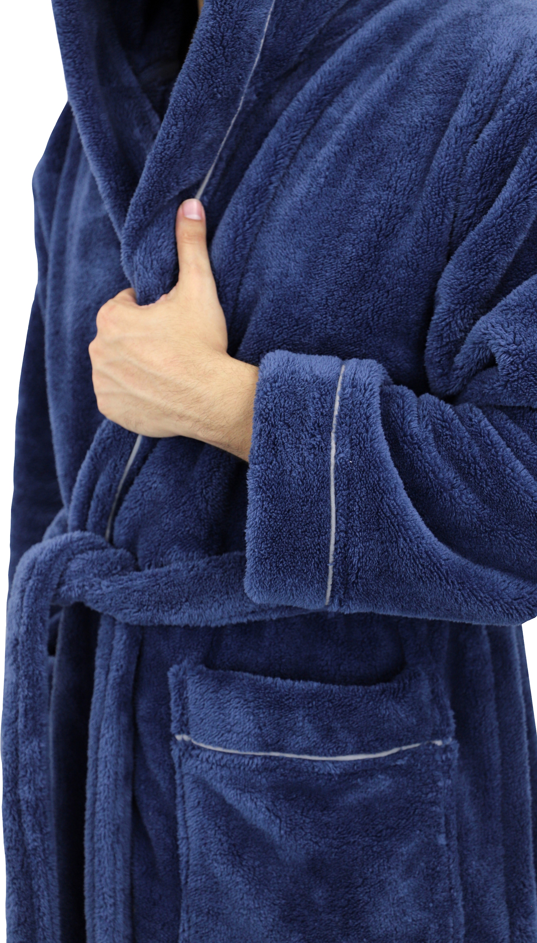 my home Unisex-Bademantel »Lillou, ideal für Sauna & Spa, Hotelbademantel, Morgenmantel«, (1 St.), kuschelig weicher Fleece, plüsch, für Damen und Herren, XS-3XL