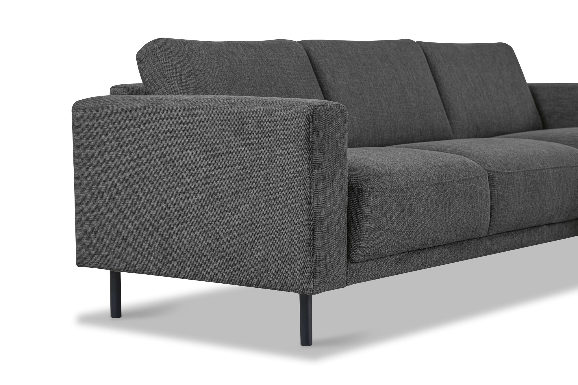 GOODproduct Canapé d'angle »Sveeva, L-Form, B.238 cm, schwarze Metallfüsse« tissu tissé durable, avec suspension ondulée, plusieurs couleurs
