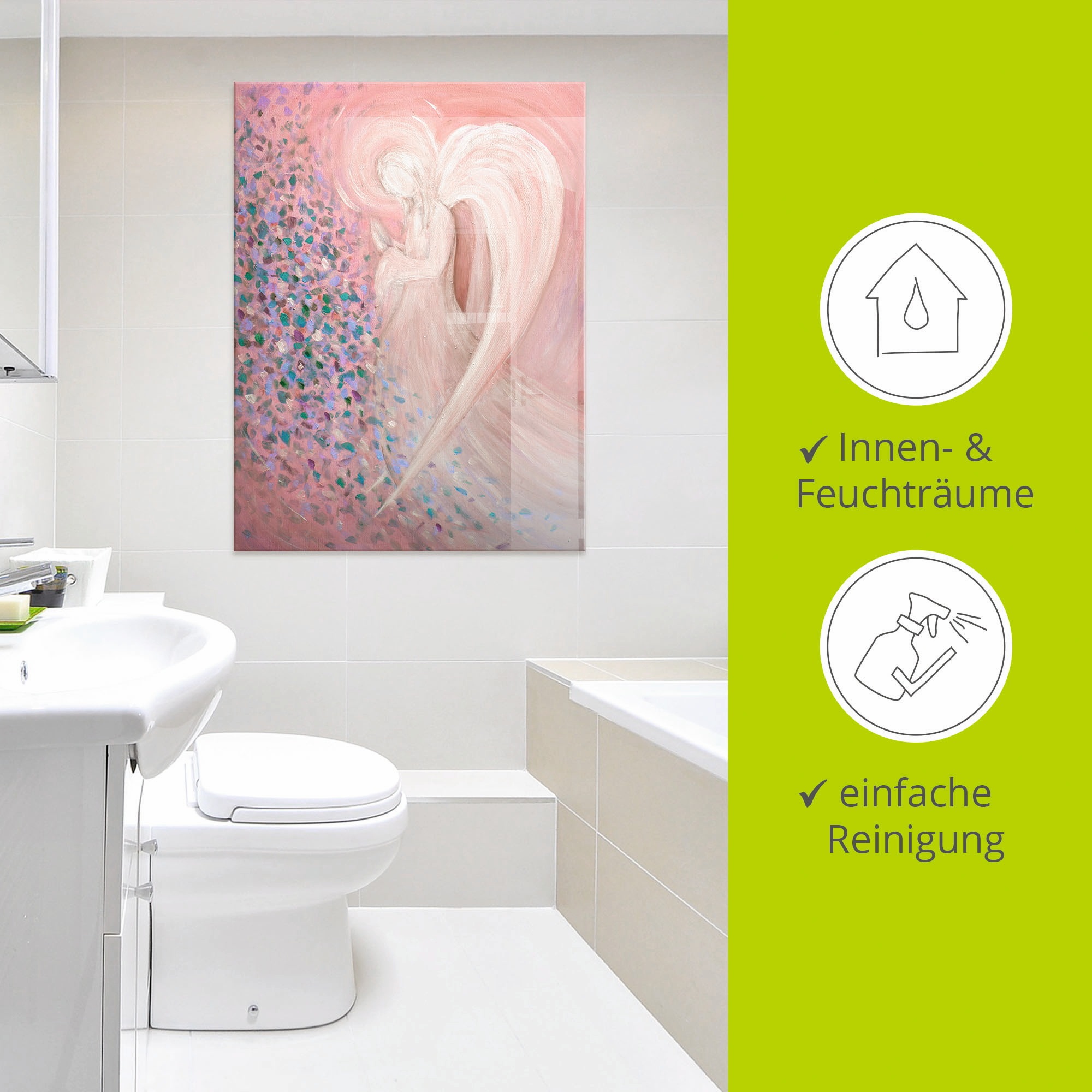 Artland Glasbild »Engelbild - pastell«, Religion, (1 St.), in verschiedenen Grössen