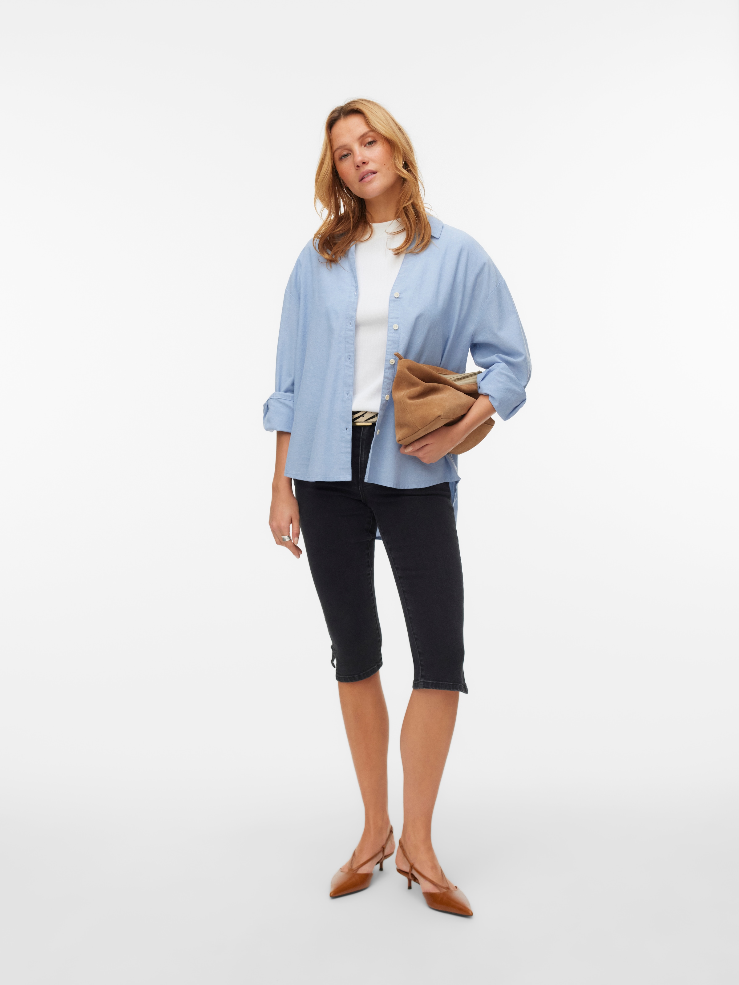 Vero Moda Langarmbluse »VMNORMA LS CHAMBRAY SHIRT« Baumwolle, loose fit