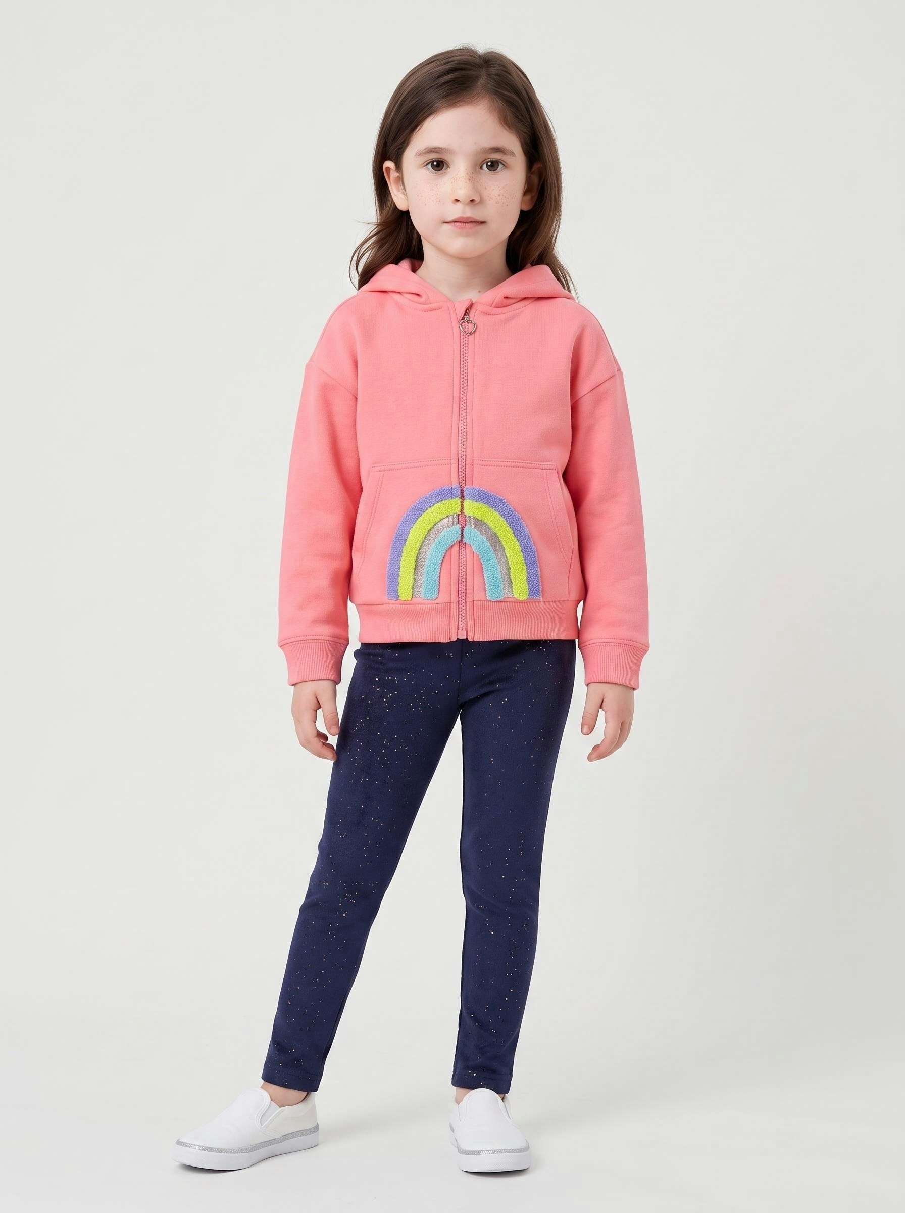 Blue Seven Sweat à capuche avec broderie arc-en-ciel de haute qualité