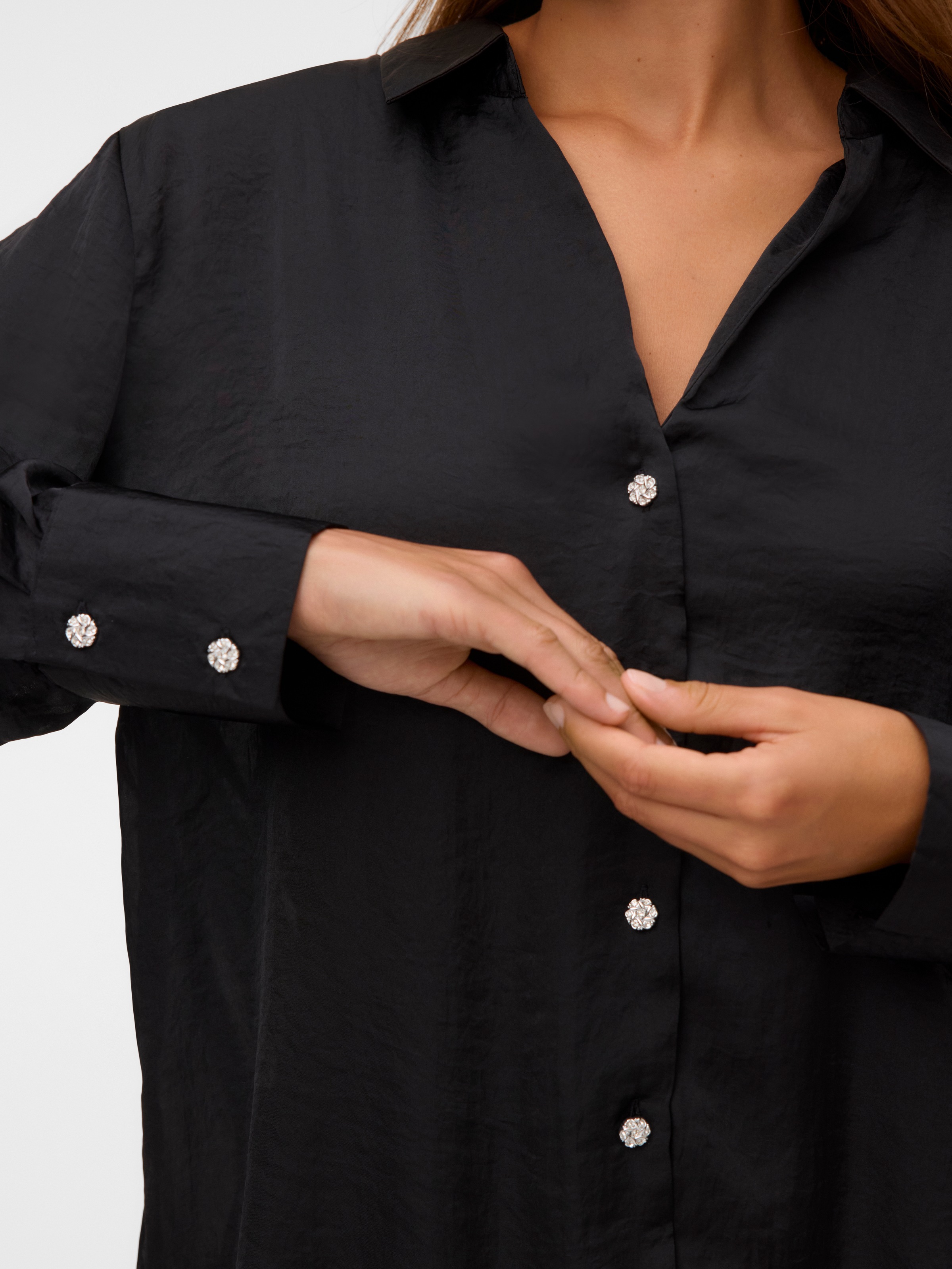 Vero Moda Hemdbluse »VMSOMMER LS BUTTON SHIRT WVN NOOS« Kunstfaser, regular fit
