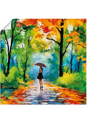 Wandbild »Herbstlicher Spaziergang im Park«, Vier Jahreszeiten Bilder, (1 St.)