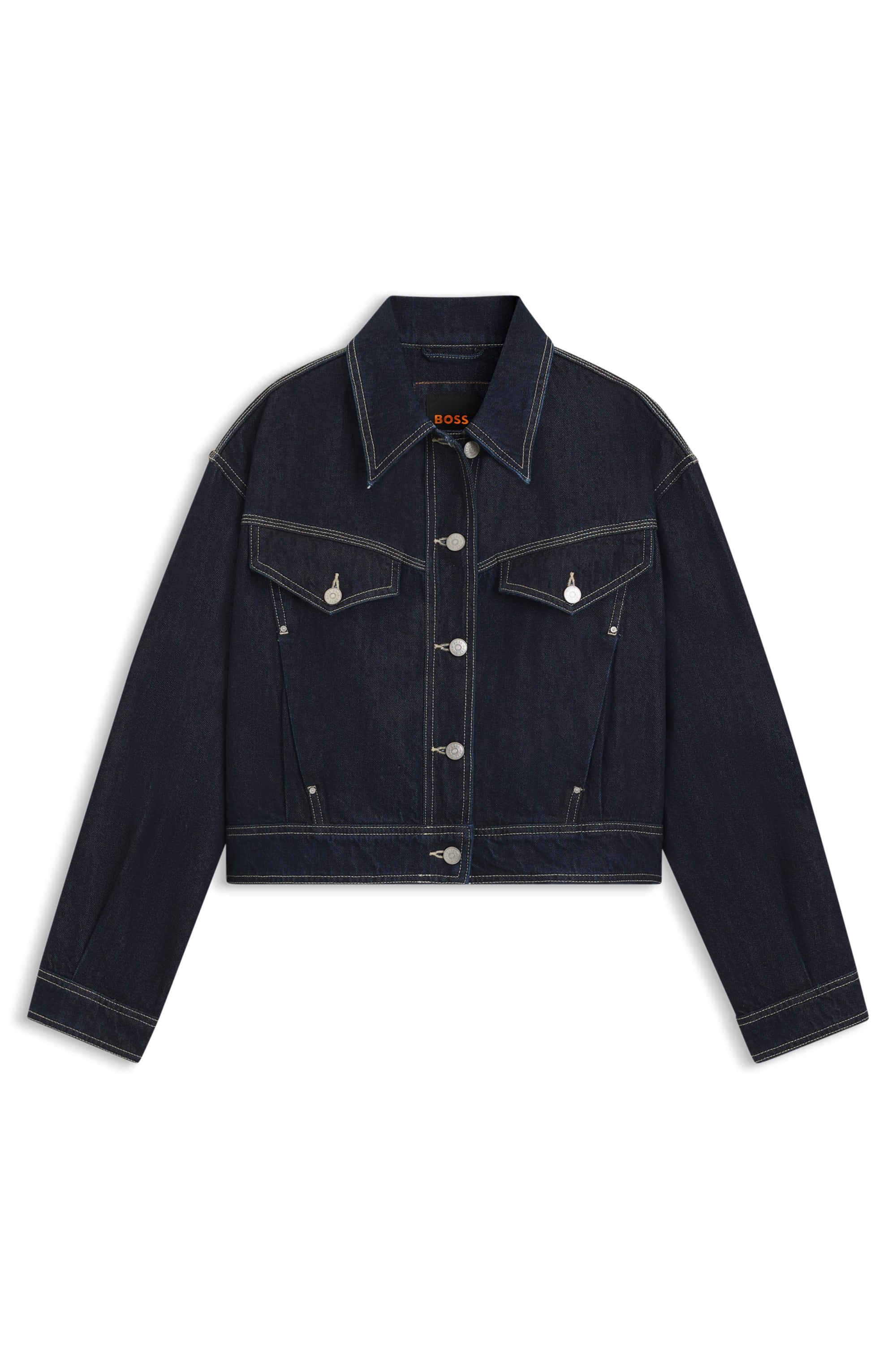BOSS ORANGE Veste en jean »BOMBER TRUCKER 1.0 Premium Damenmode« in Cropped-Länge