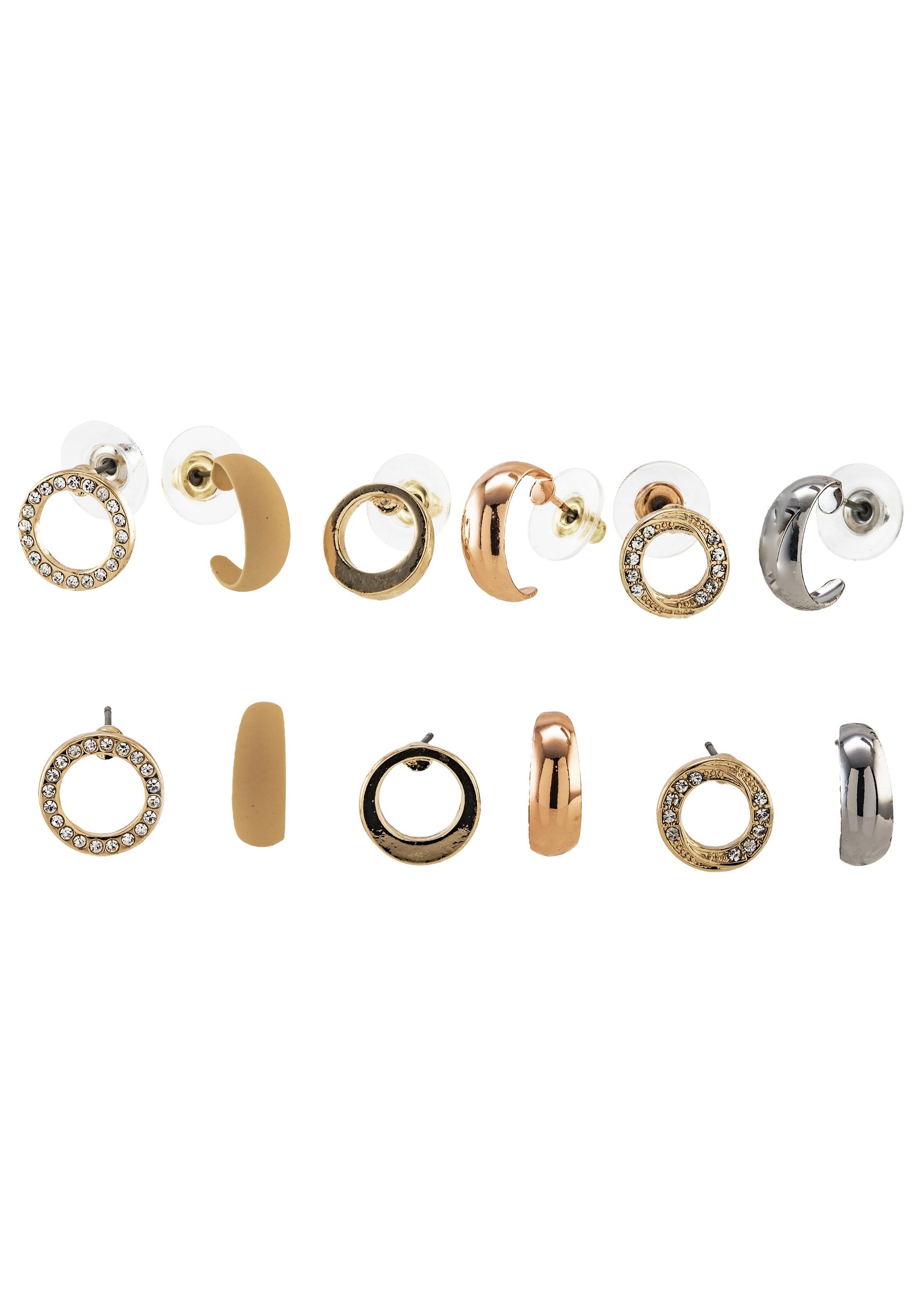 Ohrring-Set »rund, klassich, matt, zeitlos« (Set, 12 tlg.)