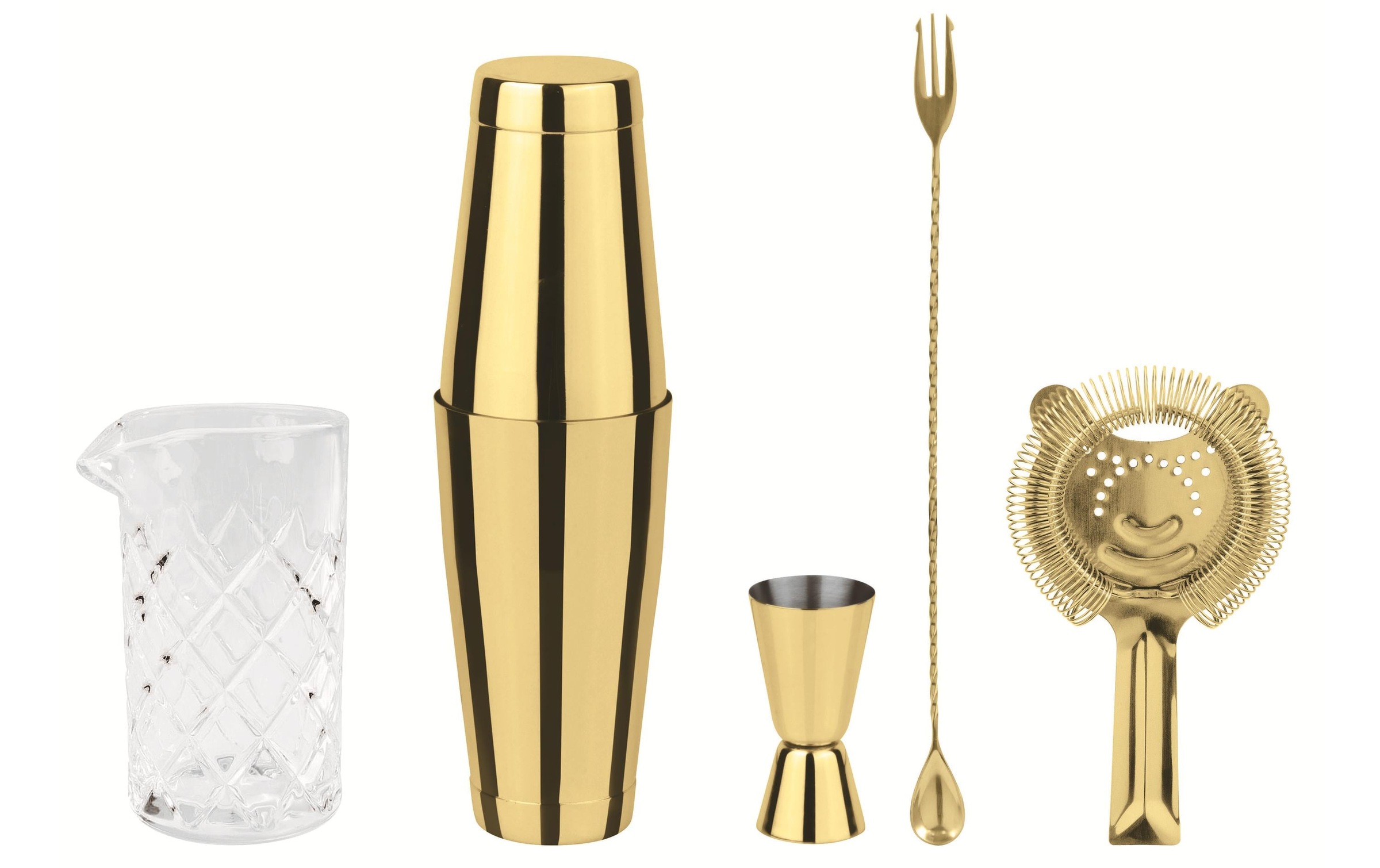 Image of Cocktail Shaker "Paderno Set Crystal 0.79 l, Gold/Weiss"