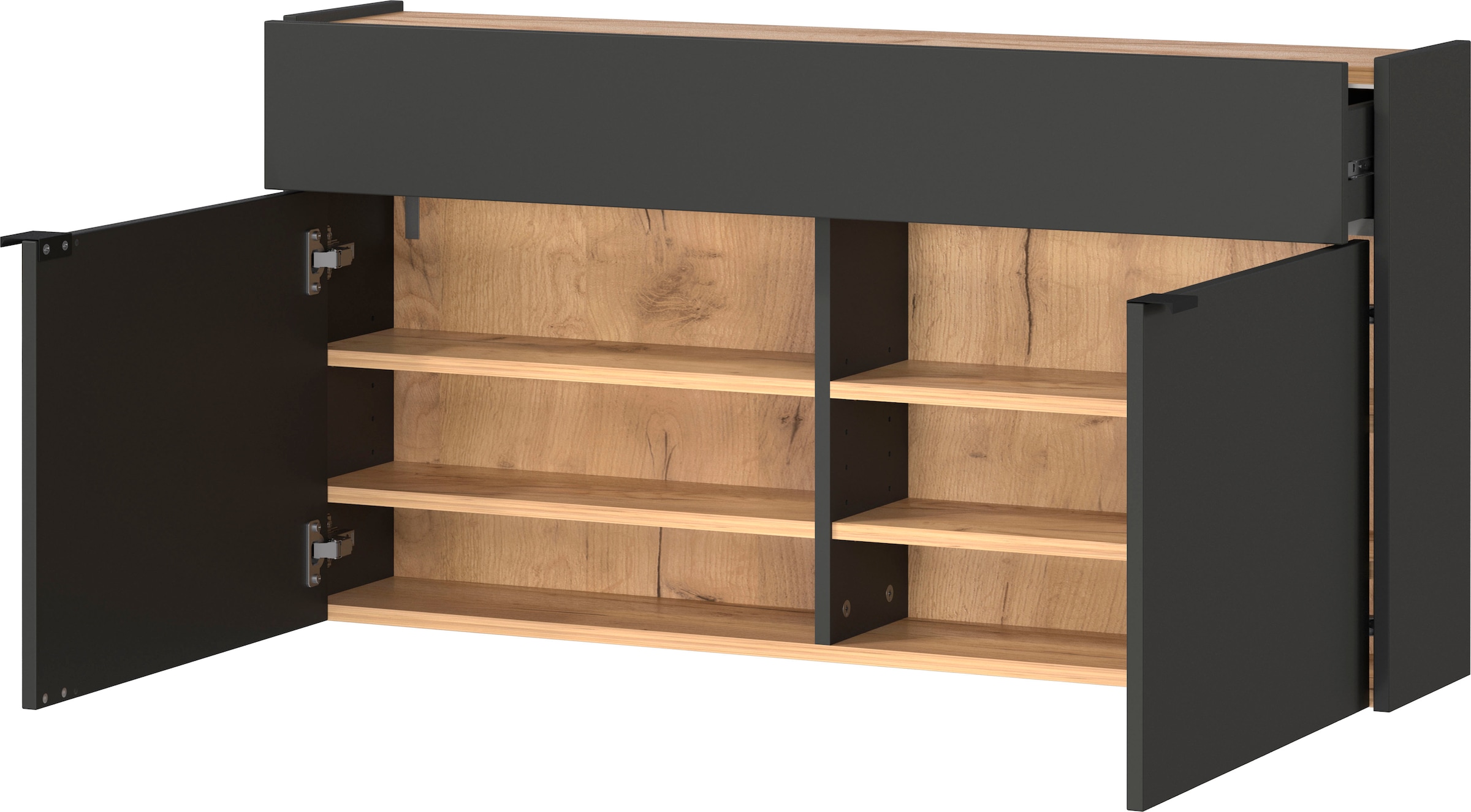 GERMANIA Garderoben-Set »Ameca«, (Set, 2 St.), Mehrzweckschrank und Spiegel, geringe Tiefe, ideal für schmale Flure