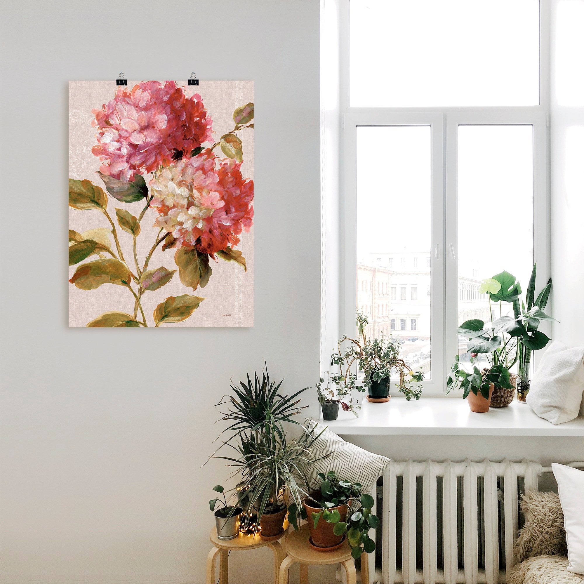 Artland Wandbild »Harmonische Hortensien«, Blumen, (1 St.), als Leinwandbild, Poster in verschied. Grössen