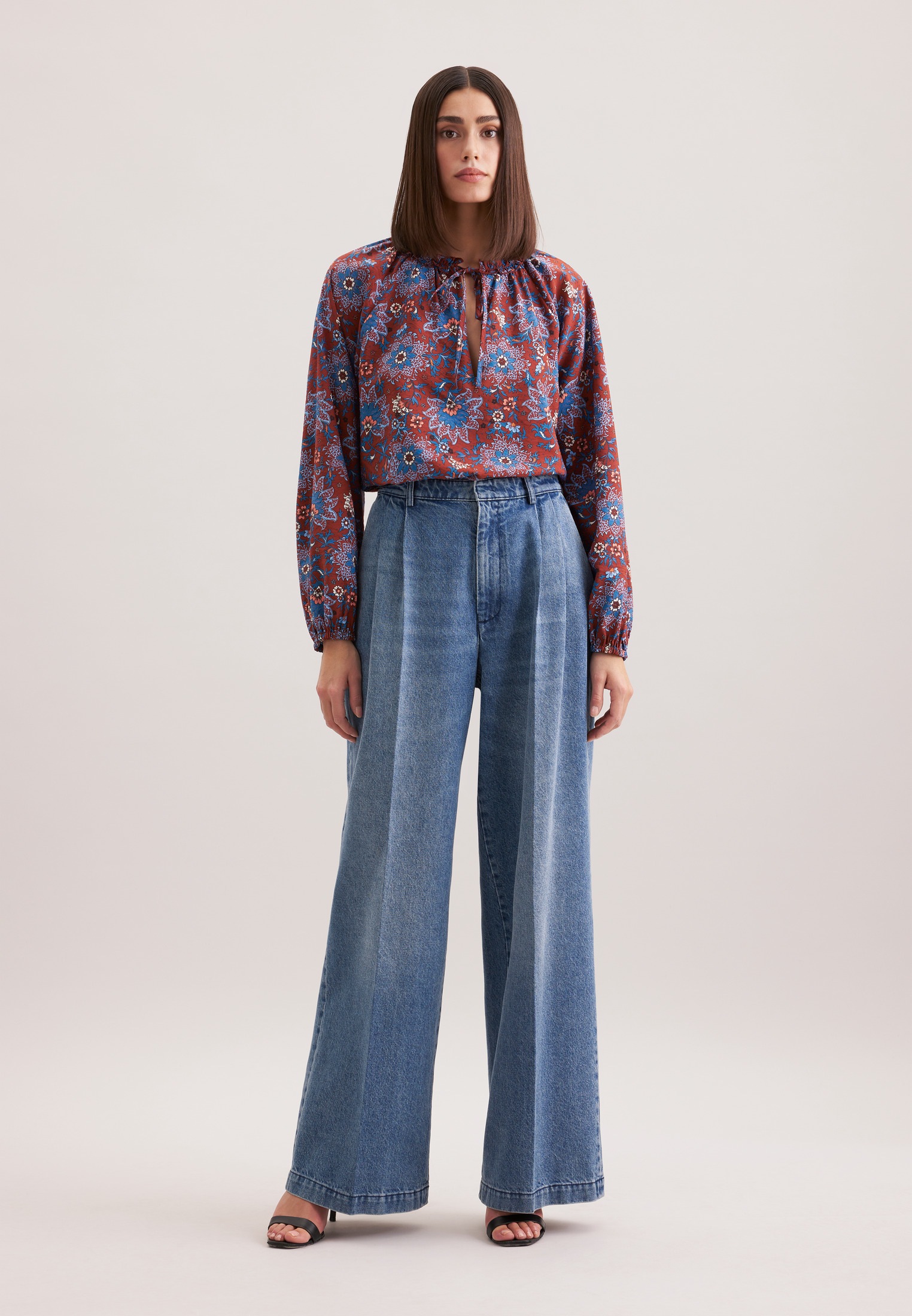 seidensticker Klassische Bluse »Schwarze Rose« Tunika Druck