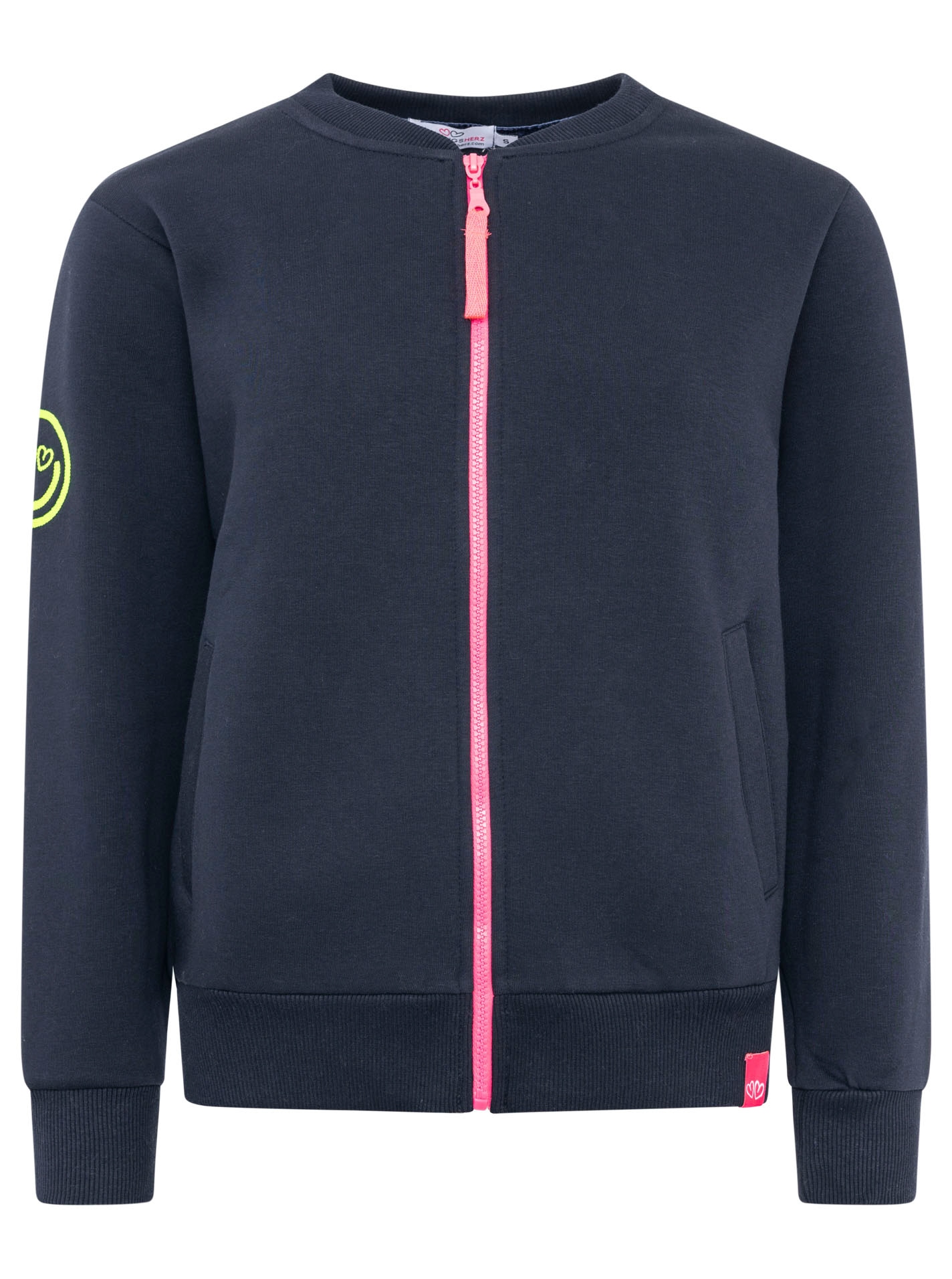 Zwillingsherz Veste sweat »"Smile Regenbogen"« mit Reissverschluss, Rippbündchen, Eingriffstaschen, grosser Stickerei
