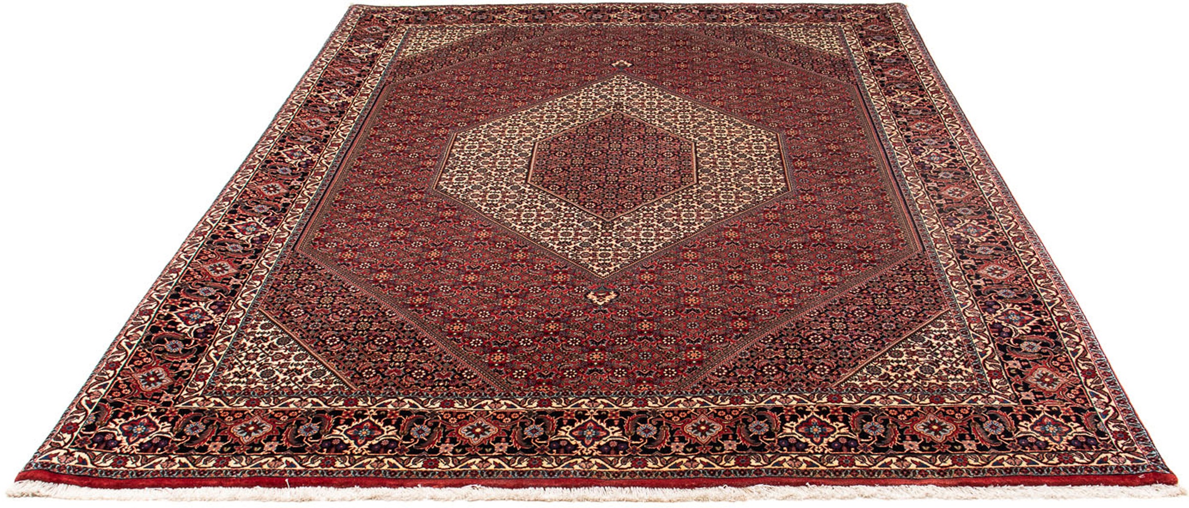 Image of morgenland Orientteppich »Perser - Bidjar - 261 x 206 cm - dunkelrot«, rechteckig, 15 mm Höhe, Wohnzimmer, Handgeknüpft, Einzelstück mit Zertifikat bei Ackermann Versand Schweiz