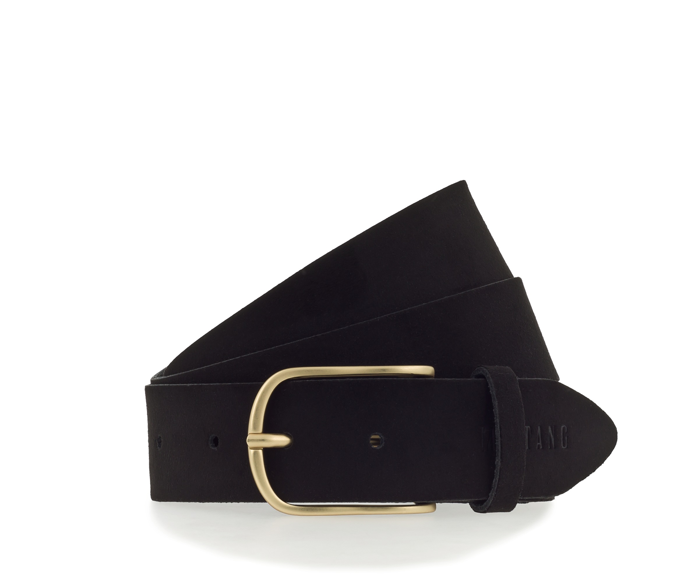 MUSTANG Ledergürtel angerautes Leder, dezente Logoprägung, 3,5 cm breit