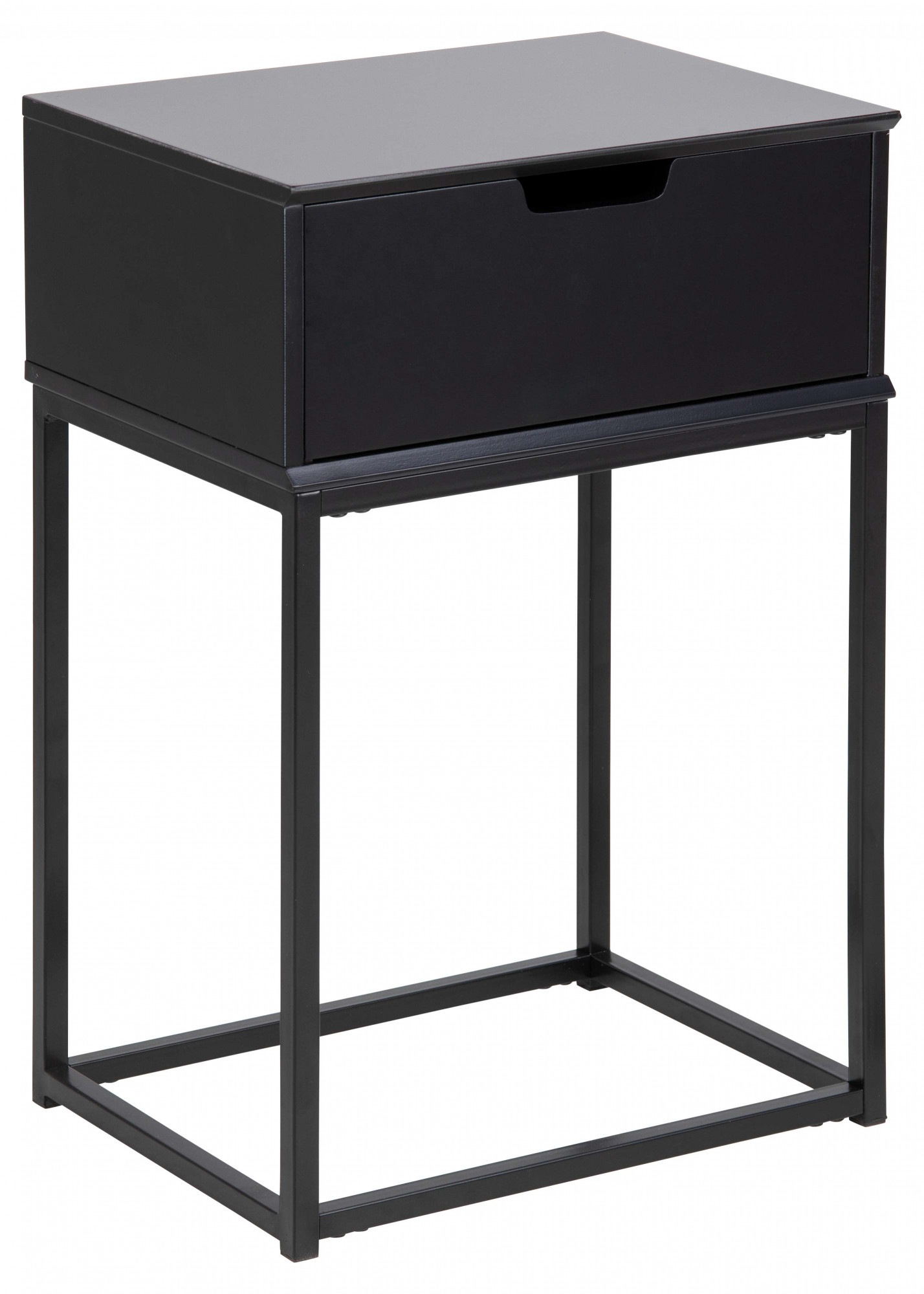 Image of ACTONA GROUP Nachttisch "Mitra" Nachttisch, Nachtschrank mit 1 Schublade, Weiss oder Schwarz