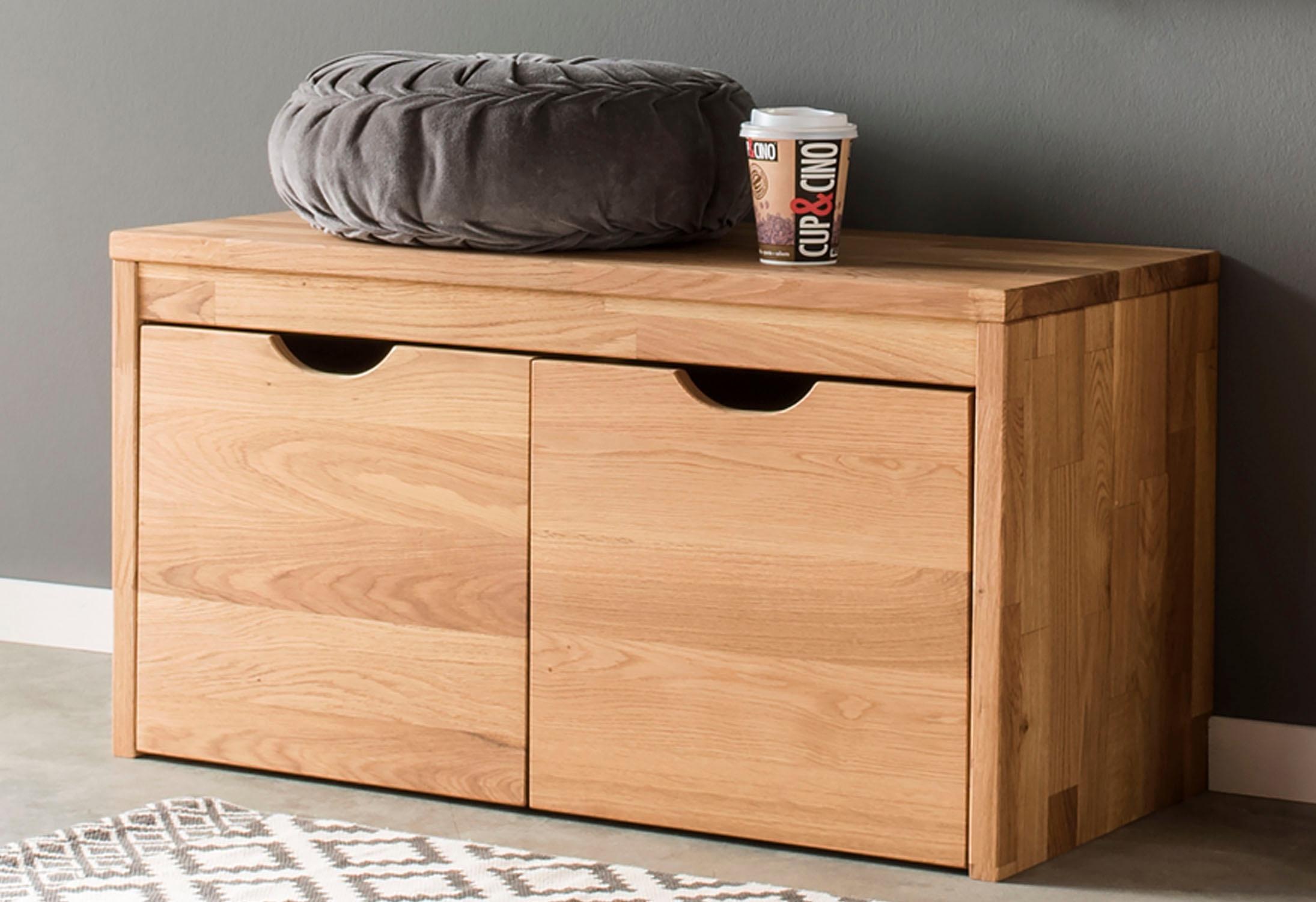 Image of Home affaire Schuhbank »Dura«, aus massivem Wildeichenholz, mit eingefrästen Griffmulden, Breite 82 cm bei Ackermann Versand Schweiz