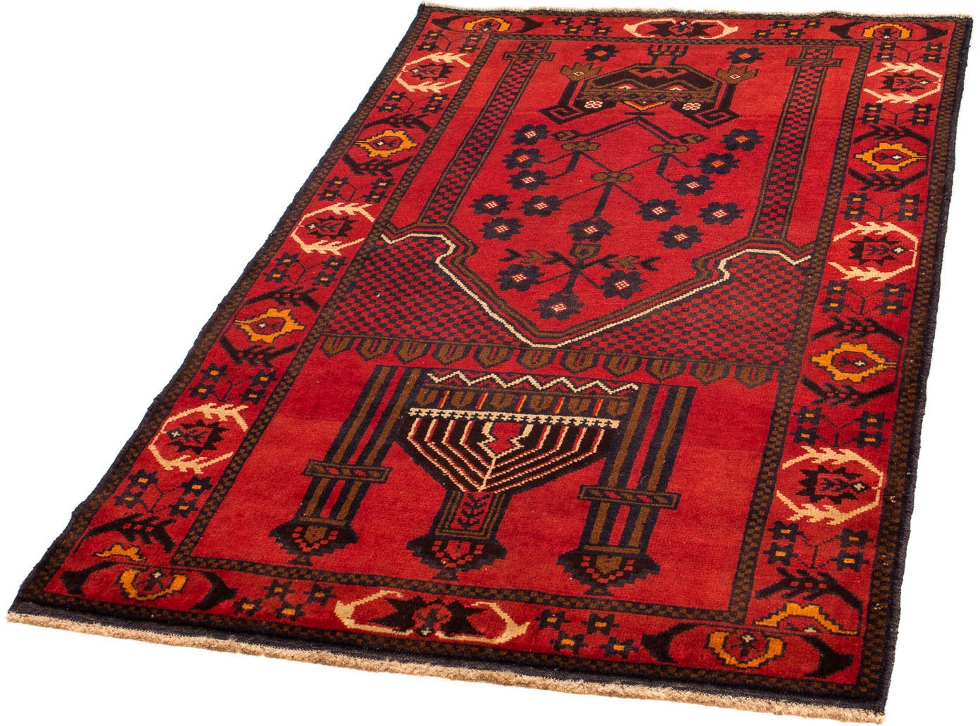 Image of morgenland Orientteppich »Belutsch - 139 x 85 cm - dunkelrot«, rechteckig, 8 mm Höhe, Wohnzimmer, Handgeknüpft, Einzelstück mit Zertifikat bei Ackermann Versand Schweiz