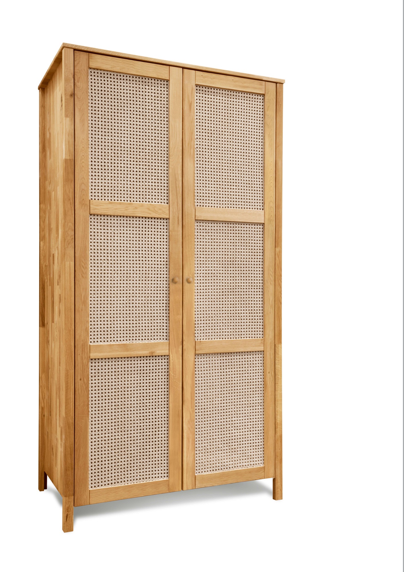 Image of Home affaire Kleiderschrank "Hällevik, Kleiderschrank, Aufbewahrung, Stauraum, Soft-Close-Funktion" Türfronten mit Wiener Geflecht, FSC Zertifizierte massive Eiche