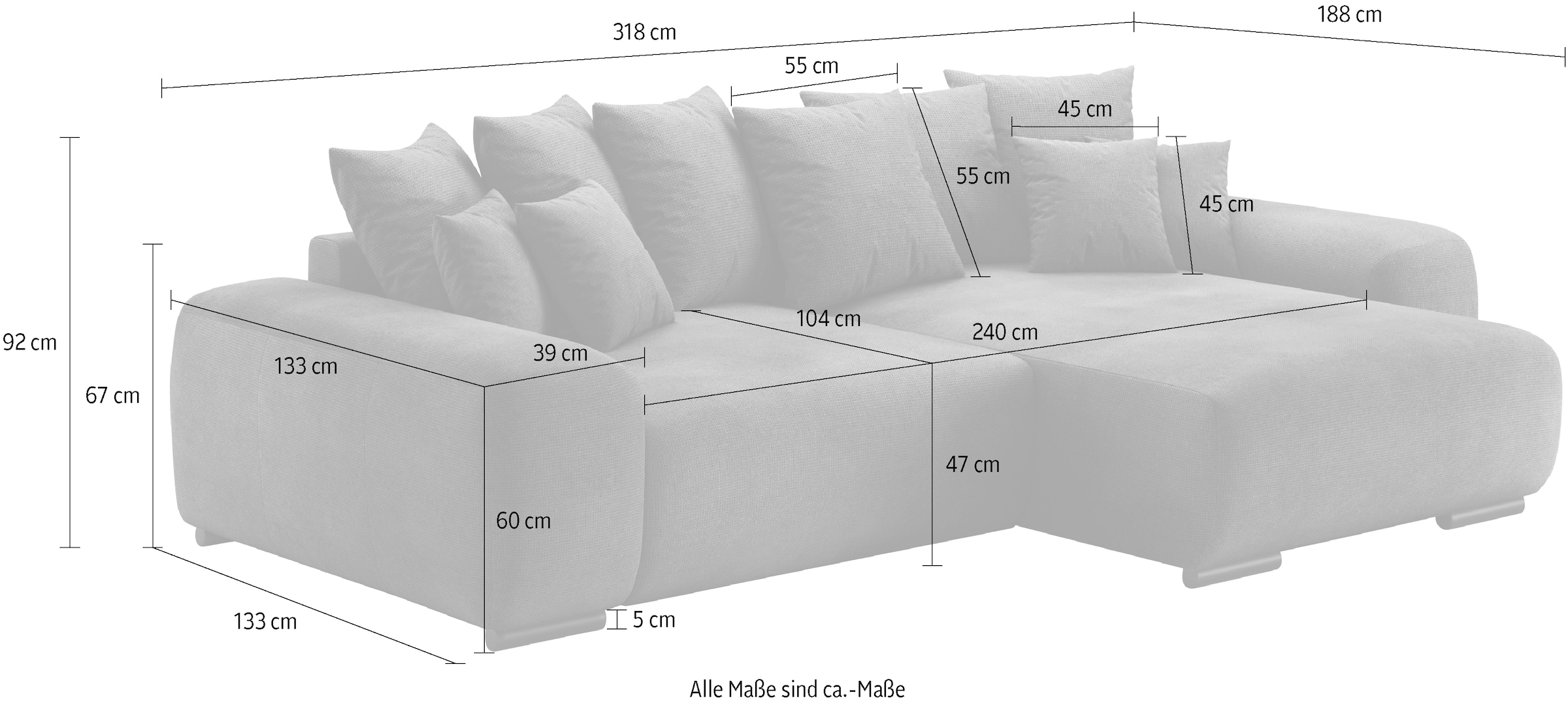 Mr. Couch Ecksofa »Sundance II, L-Form«, mit DuraSpring-Taschenfederkern bis 140 kg belastbar