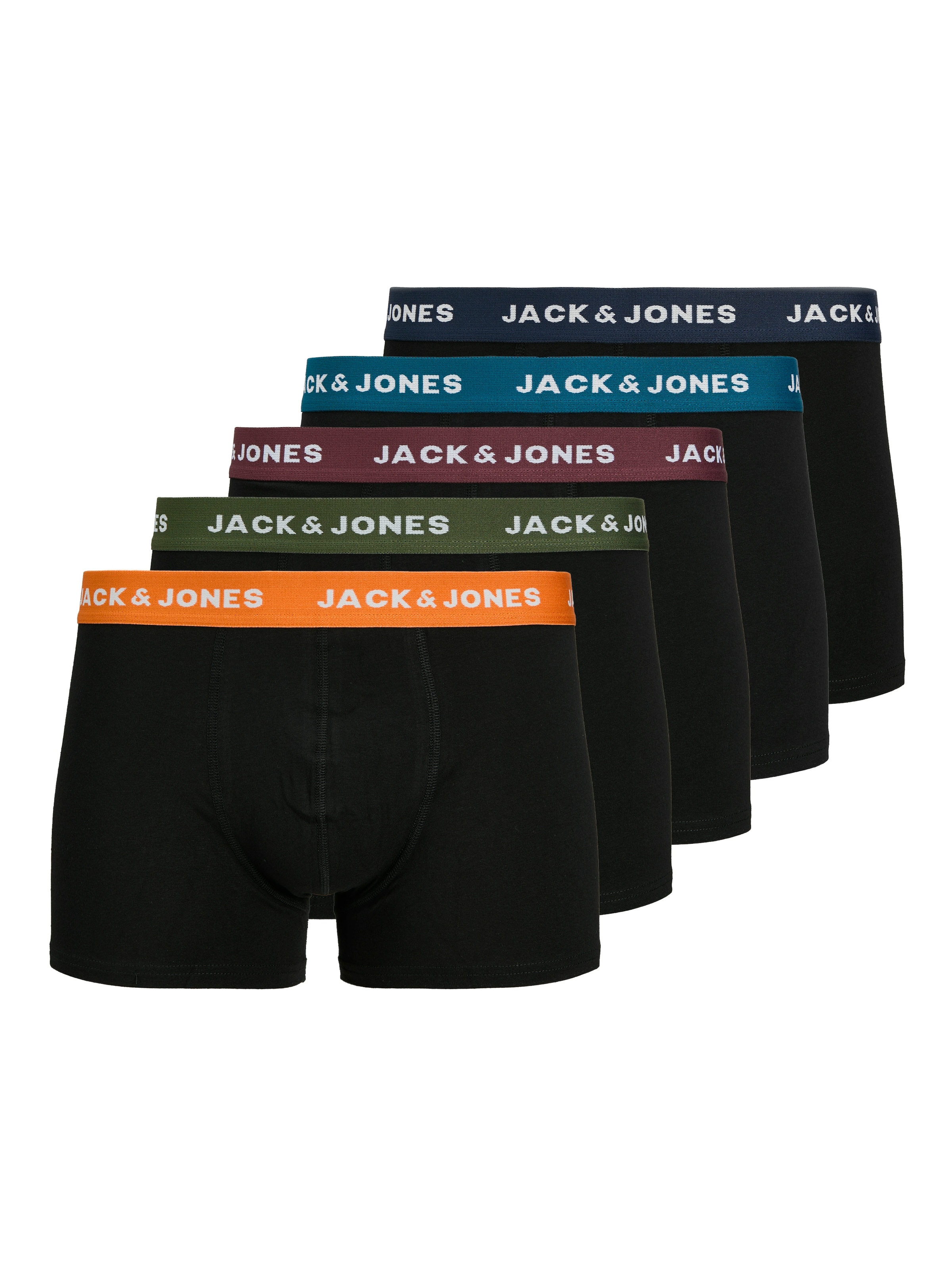Jack & Jones Tronc »JACOLIVER – Elastische Boxershorts mit Stretch und Bund« Packung, 5 cuis tlg., bedruckt, modisch, regular fit, Jersey