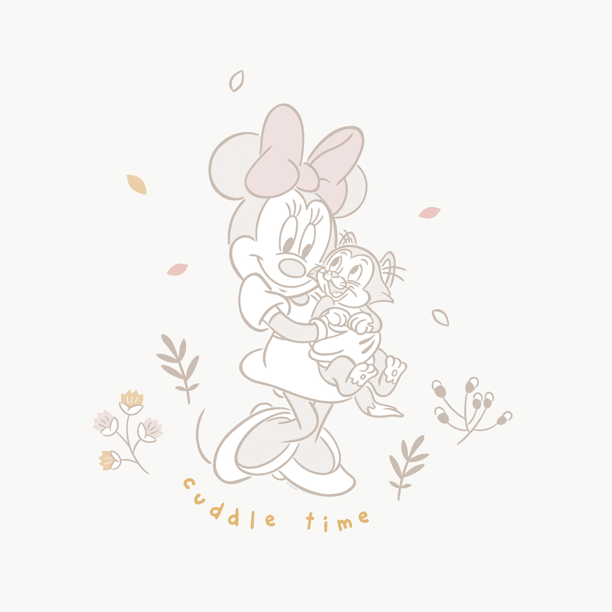 Komar Leinwandbild »Disney Minnie Mouse Cuddle Time«, Disney, (1 St.), 40 x 40 cm (Breite x Höhe) - Kinderzimmer, Dekoration