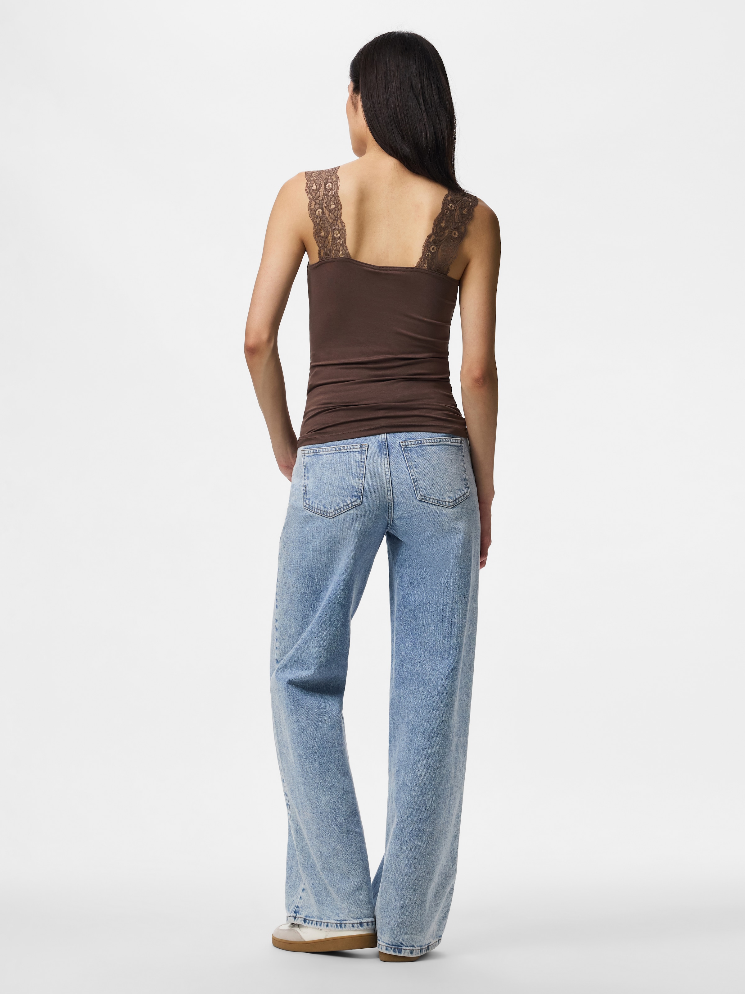 pieces Top en dentelle »PCBARBERA« Mélange de viscose, détails en dentelle