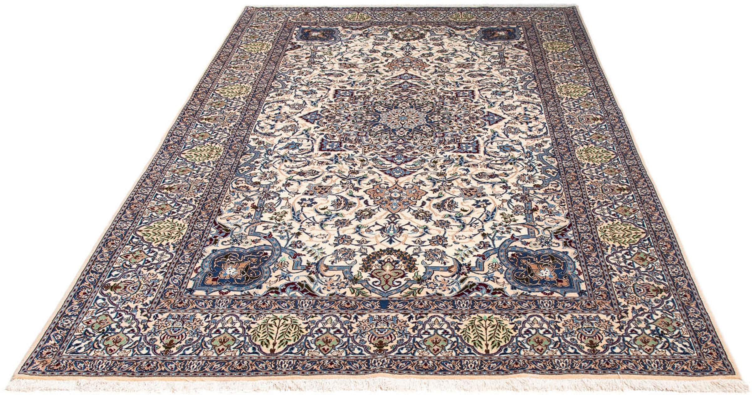 Image of morgenland Orientteppich »Perser - Nain - Royal - 240 x 151 cm - beige«, rechteckig, 10 mm Höhe, Wohnzimmer, Handgeknüpft, Einzelstück mit Zertifikat bei Ackermann Versand Schweiz