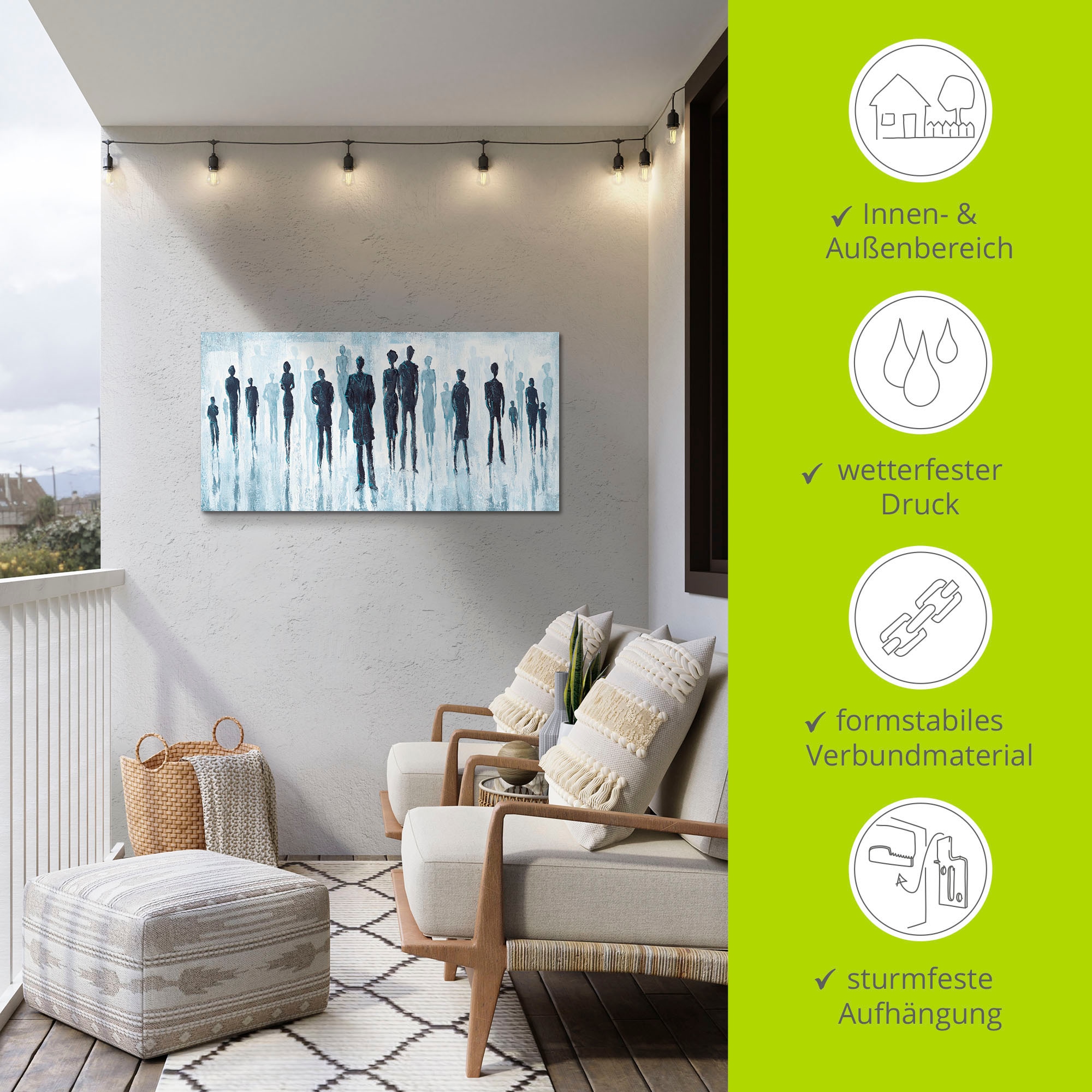 Artland Wandbild »Genau in der Mitte«, Gruppen & Familien, (1 St.), als Alubild, Outdoorbild, Leinwandbild in verschied. Grössen