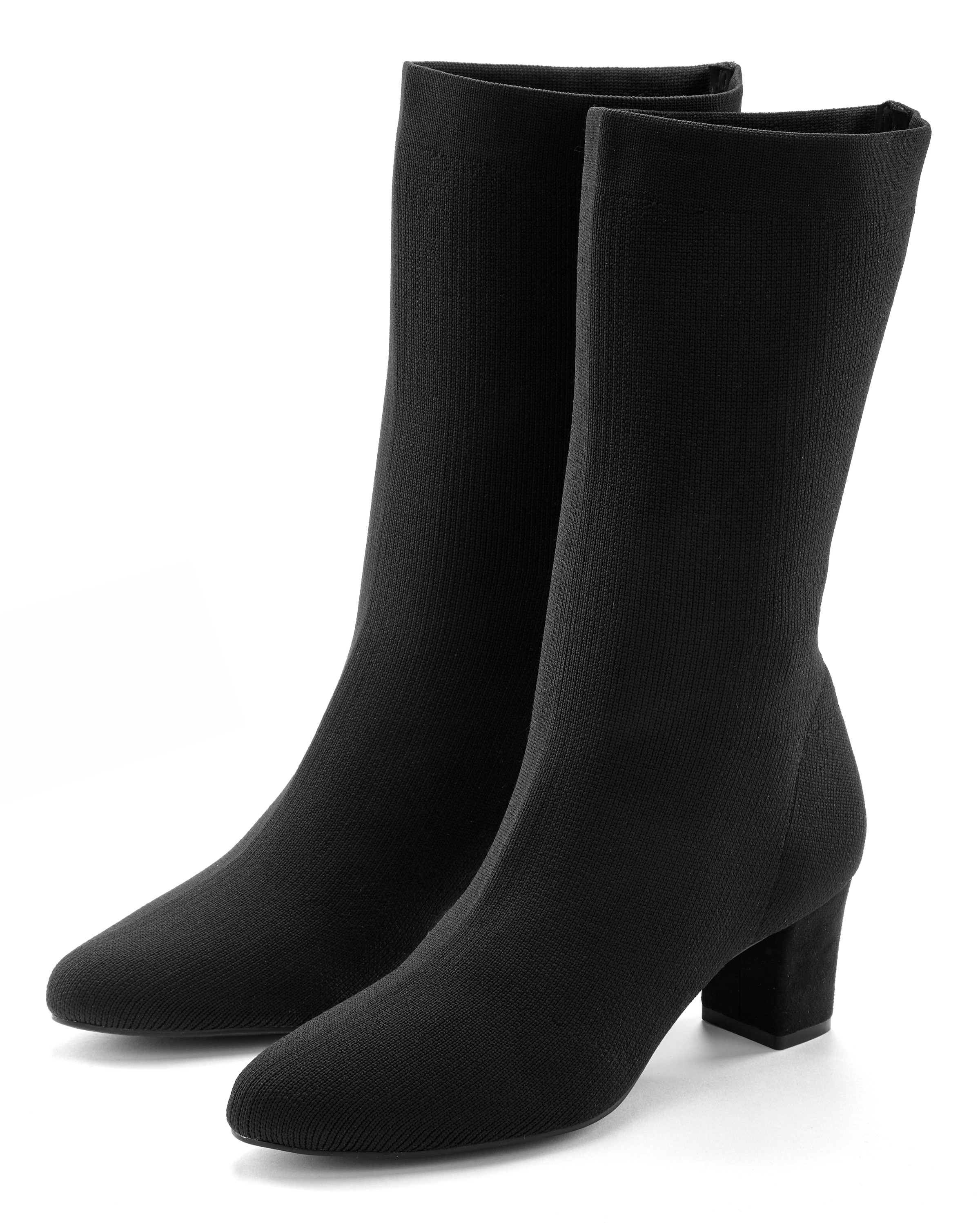Image of LASCANA Stiefelette "Sock-Boot, Schlupf-Stiefel, Ankle Boots," aus elastischem Material im eleganten Look und Blockabsatz