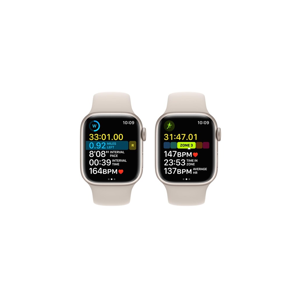 Apple Smartwatch »S8, GPS, 41mm Starlight Alu«, (Watch OS MNP63FD/A)