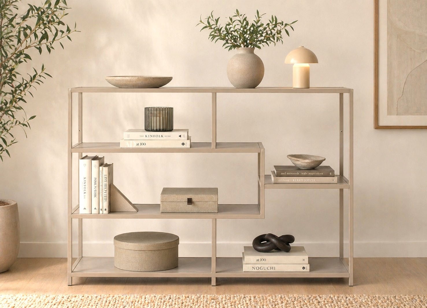 ACTONA GROUP Bücherregal »Seaford - Mehrzweckregal & Raumteiler, modern, Metall« 114x35x78 cm,  Asymmetrisch, stabil & viel Stauraum, zeitloses Design, 6 Regalböden