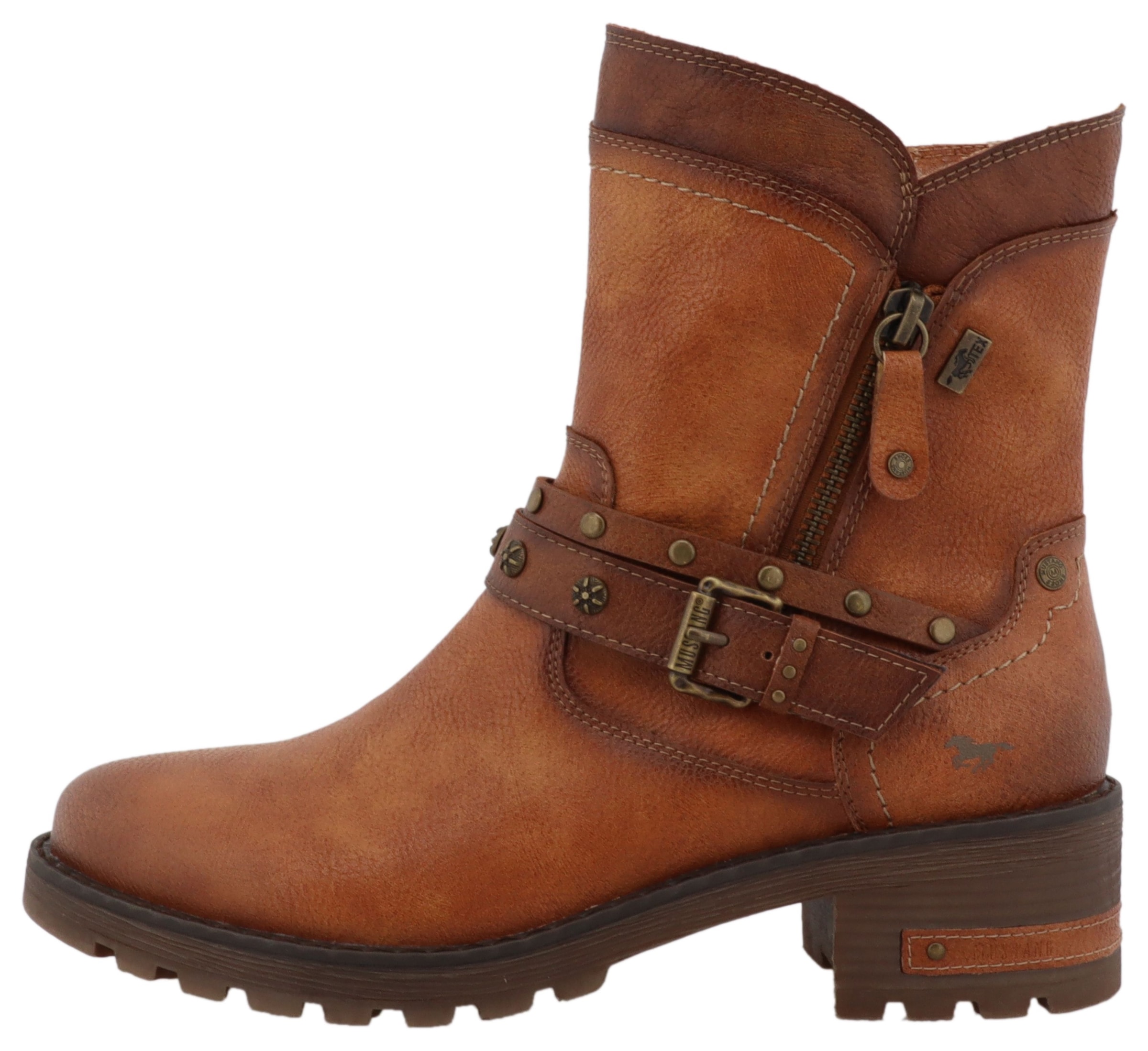 Mustang Shoes Bottes d'hiver »Haukea«  bottes biker avec talon bloc et membrane TEX