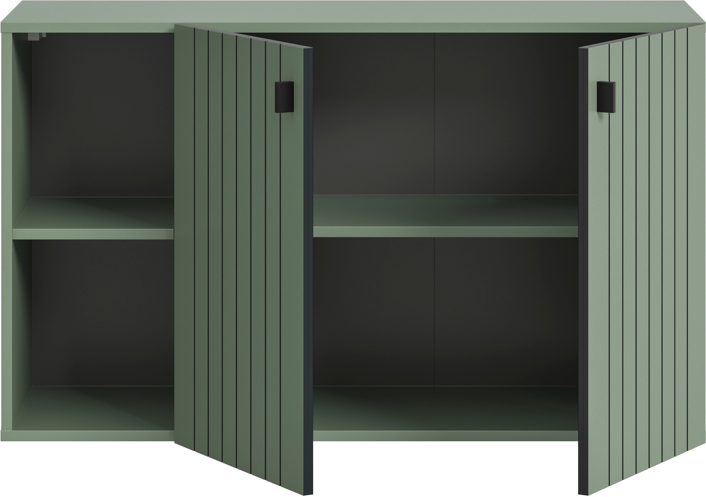 Home affaire Armoire à chaussures »TATIO, Breite 106 cm, hängend, Rillenopik, offene Fächer« 1 cuis tlg. Schuhschrank, Schuhkommode, Flurkommode, Kommode, Hängeschrank