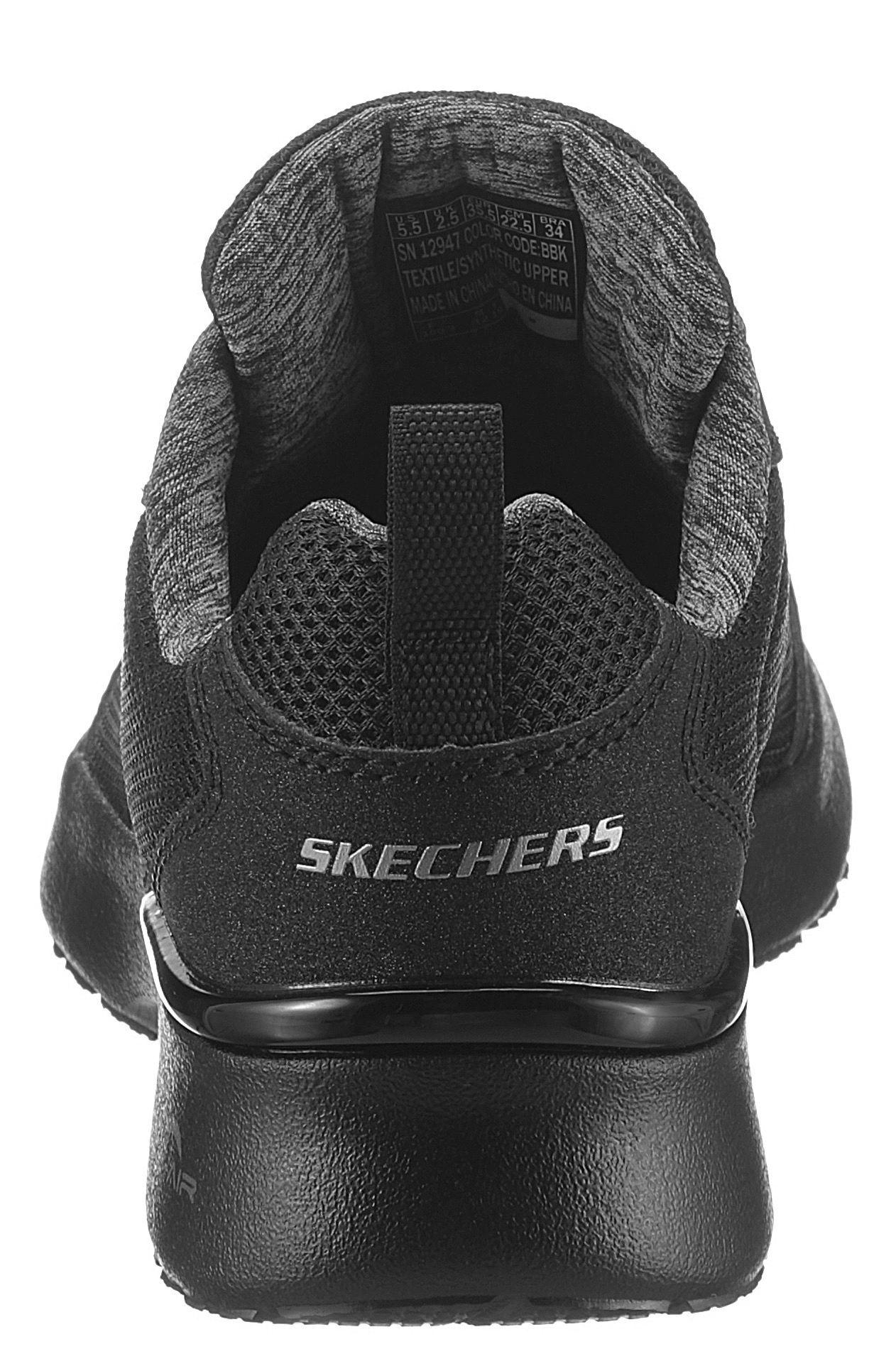 Skechers Sneaker »Skech-Air Dynamight - Fast Brake«, Metallic-Element an der Ferse, Freizeitschuh, Halbschuh, Schnürschuh