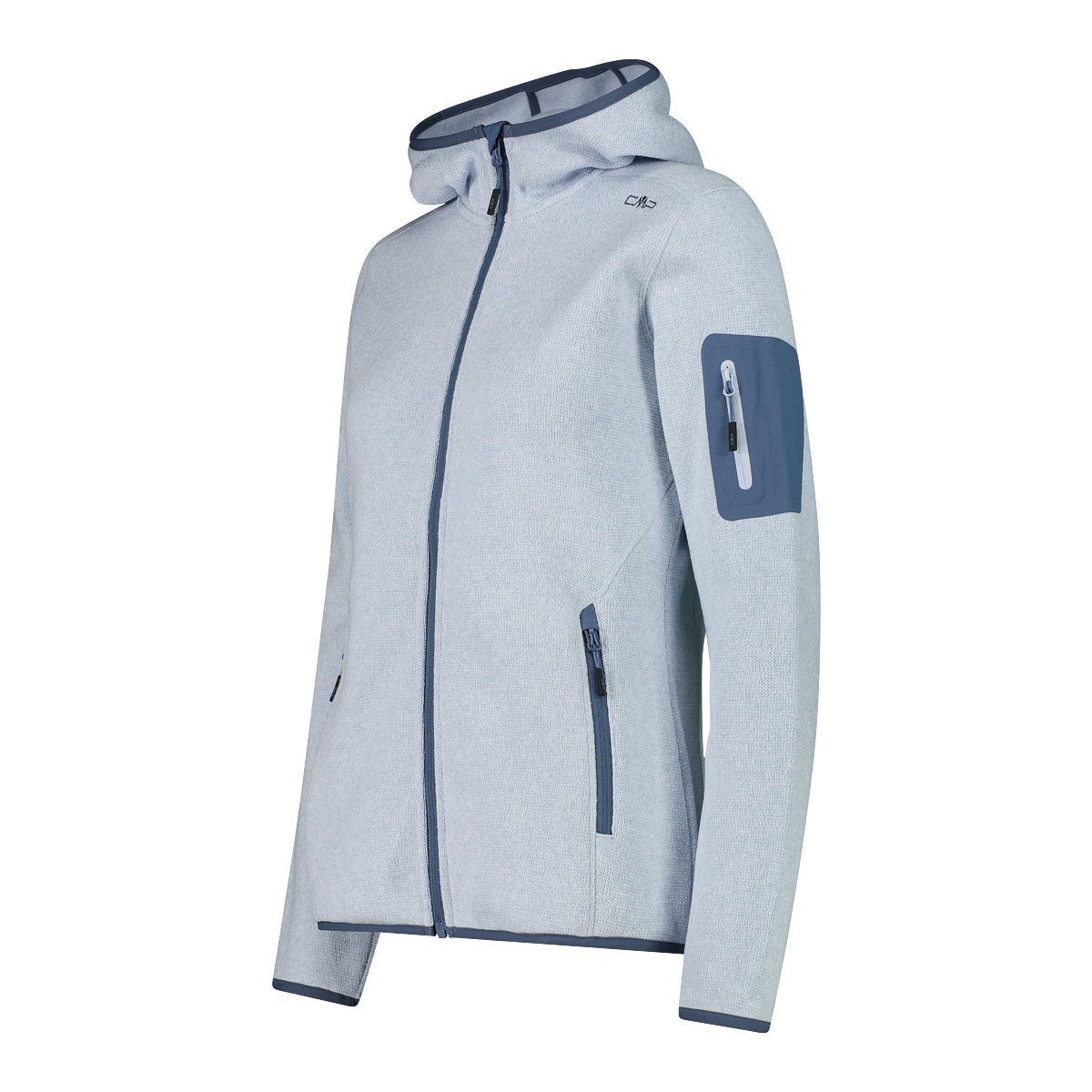CMP Strickfleecejacke »KNITTED MELANGE HOODY WOMAN HOODY JACKET« mit Kapuze mit Reissverschlusstaschen, atmungsaktiv, schnell trocknend