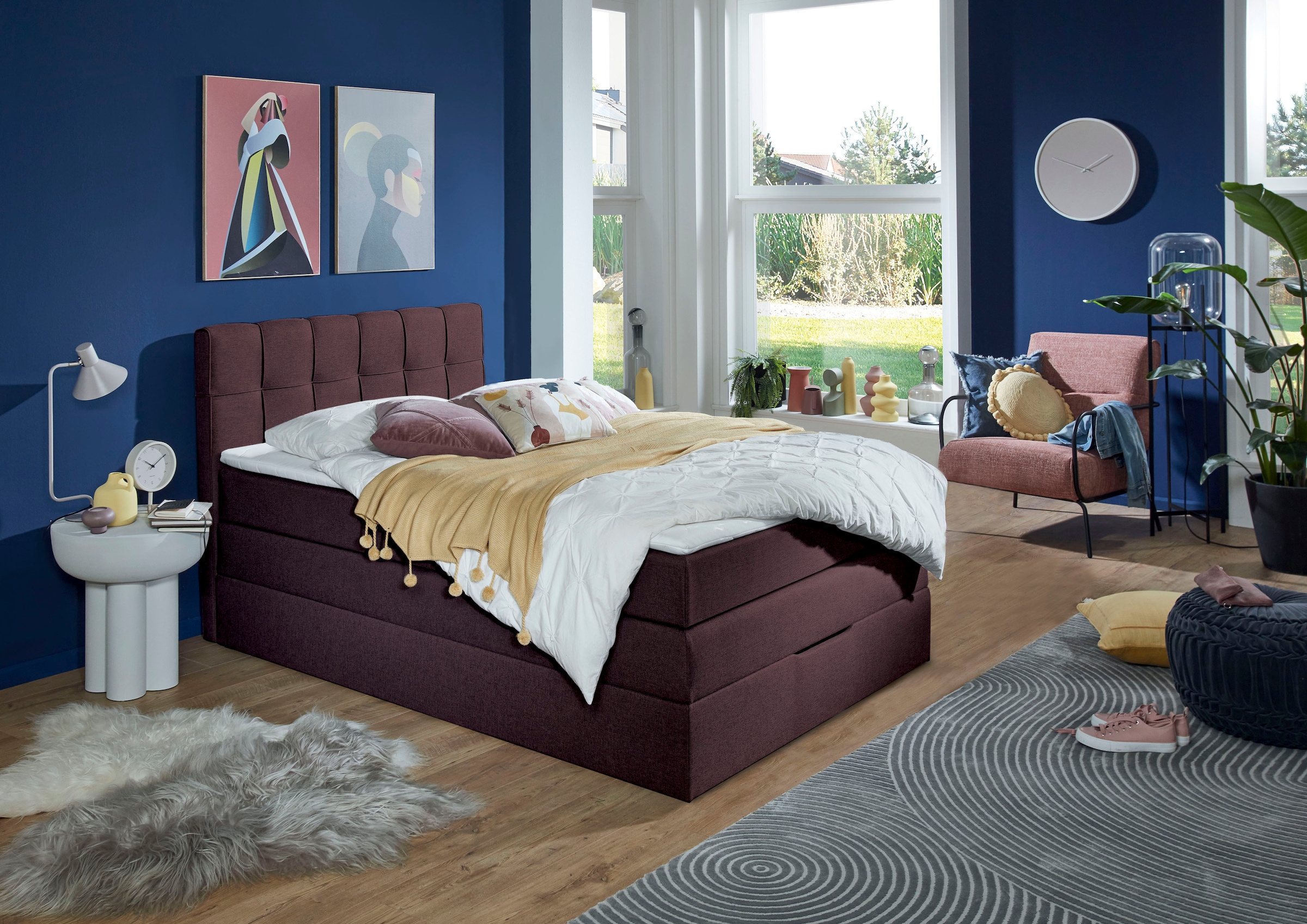 Home affaire Boxspringbett »Fornoli« inkl. Topper und Bettkasten, H3 in zwei Matratzenarten