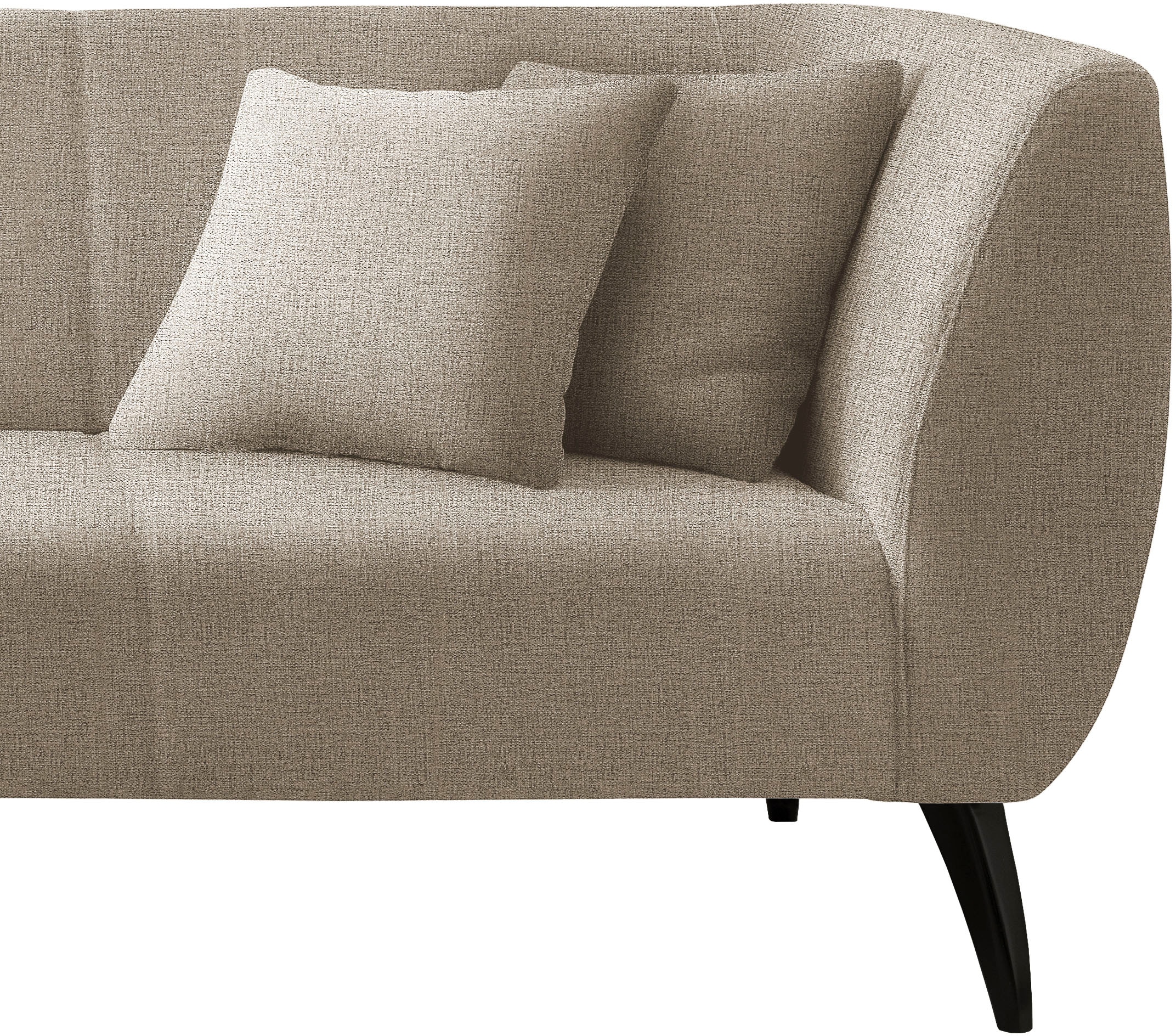 INOSIGN Ecksofa »Colori L-Form«, Holzfussfarbe wählbar, inkl. 4x Zierkissen