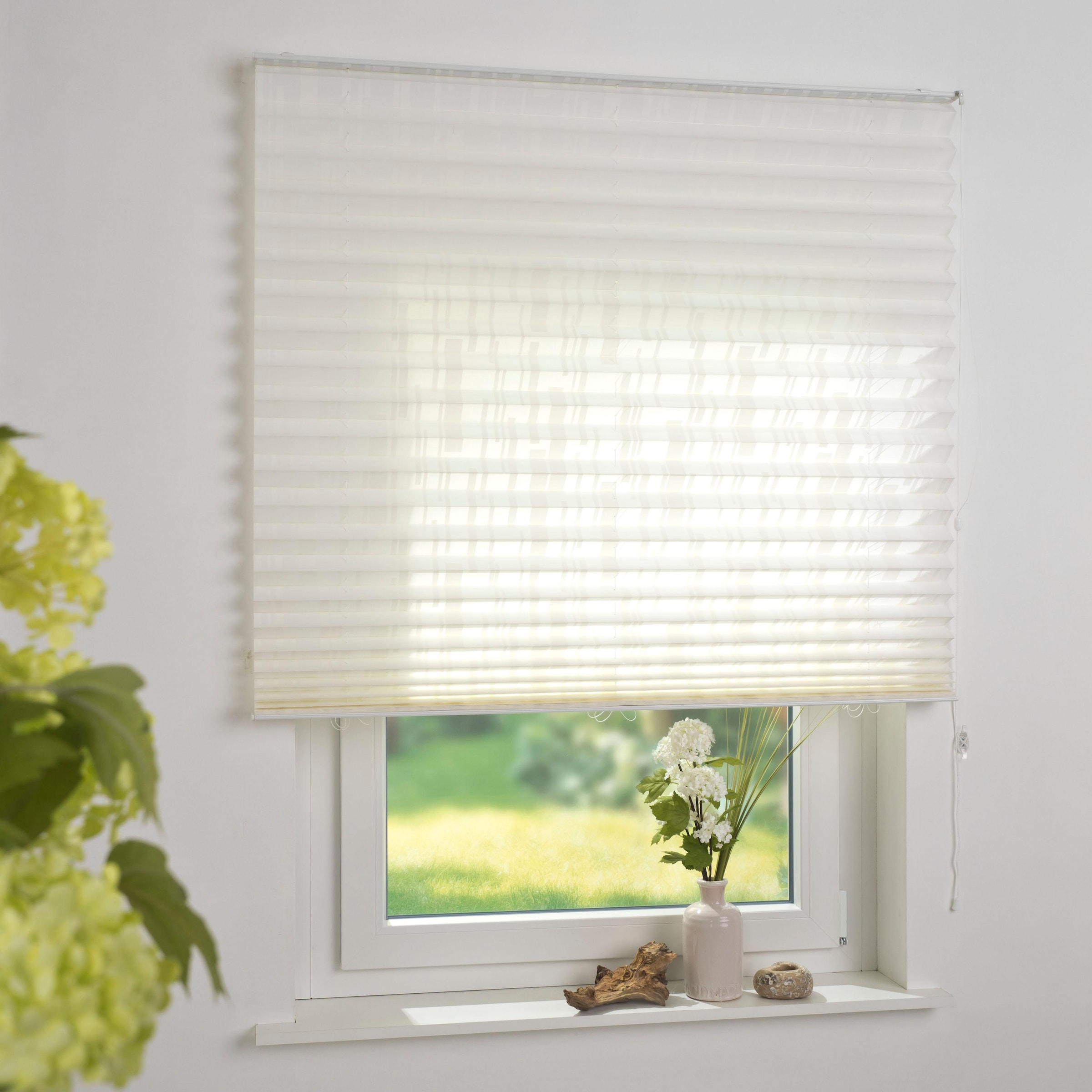 Liedeco Plissee »Modernes XXL-Plissee«, Lichtschutz, mit Bohren, freihängend, Fixmass, mit 48 mm Falten
