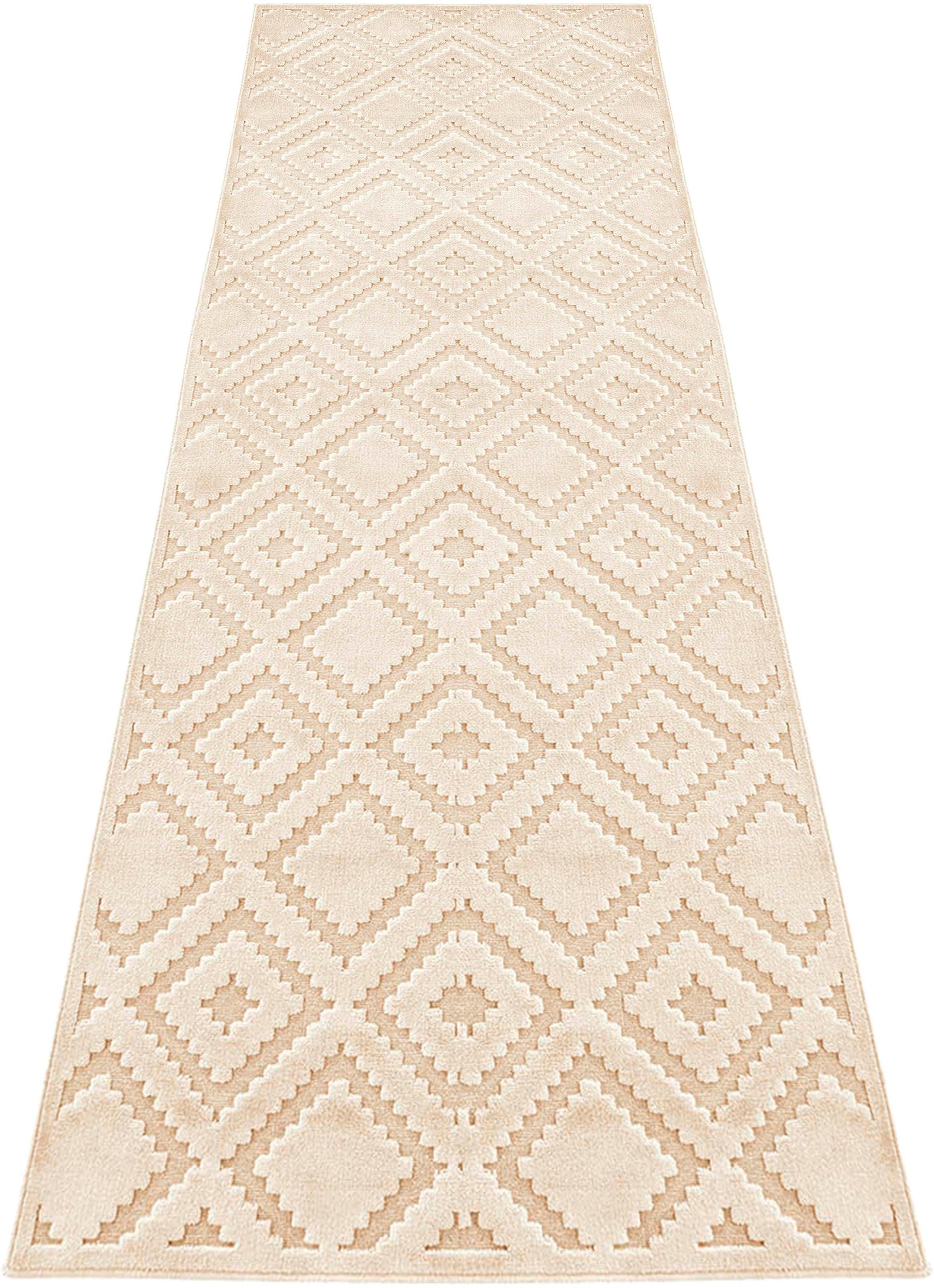 Image of MINT RUGS Läufer »Iris«, rechteckig, 4 mm Höhe, Viskose Glanz, Hoch-Tief Struktur, Wohnzimmer, Schlafzimmer, Robust, Pflegeleicht, Relief Optik bei Ackermann Versand Schweiz