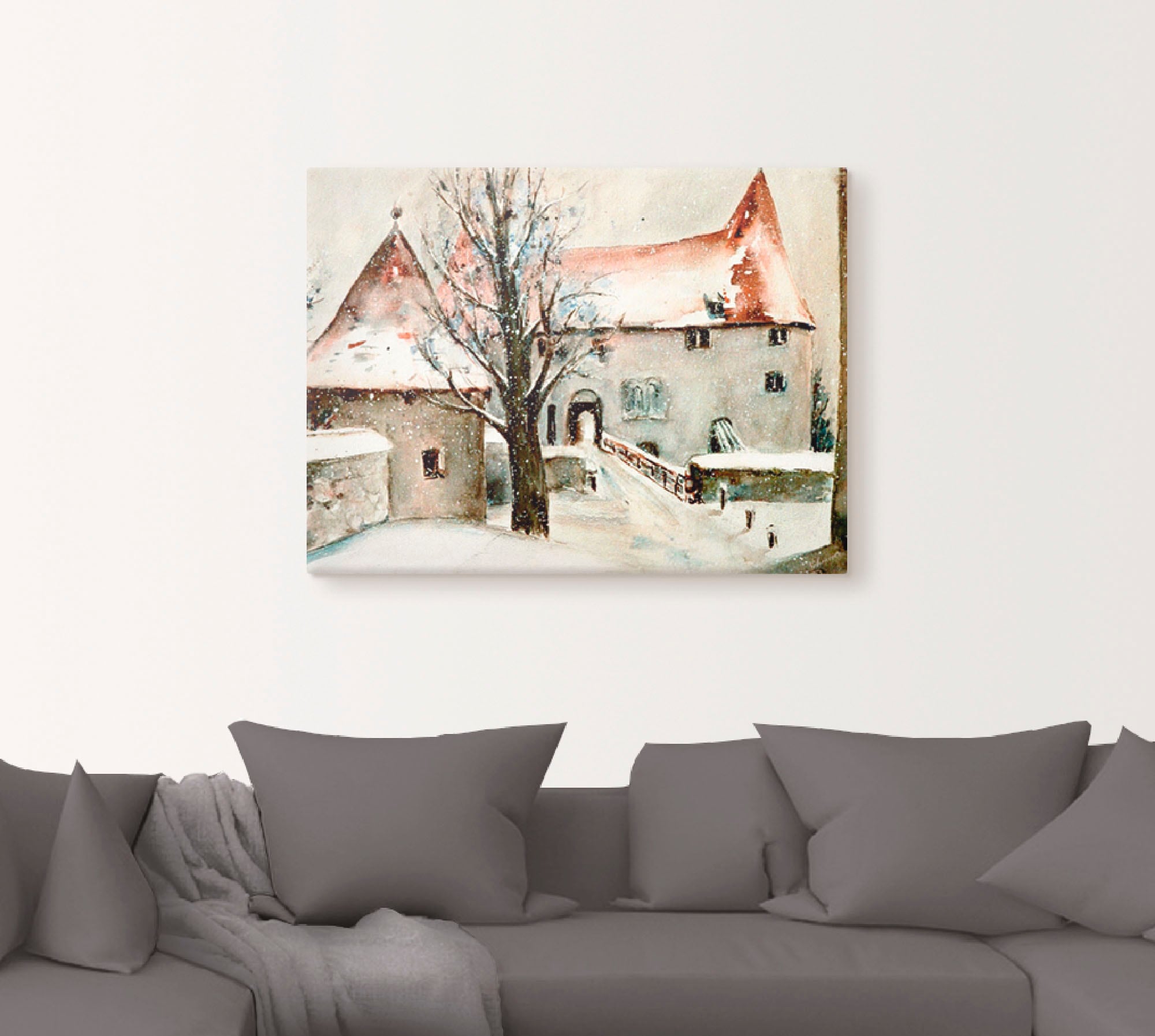 Artland Wandbild »Winter auf der Burg«, Gebäude, (1 St.), als Leinwandbild, Poster, Wandaufkleber in verschied. Grössen