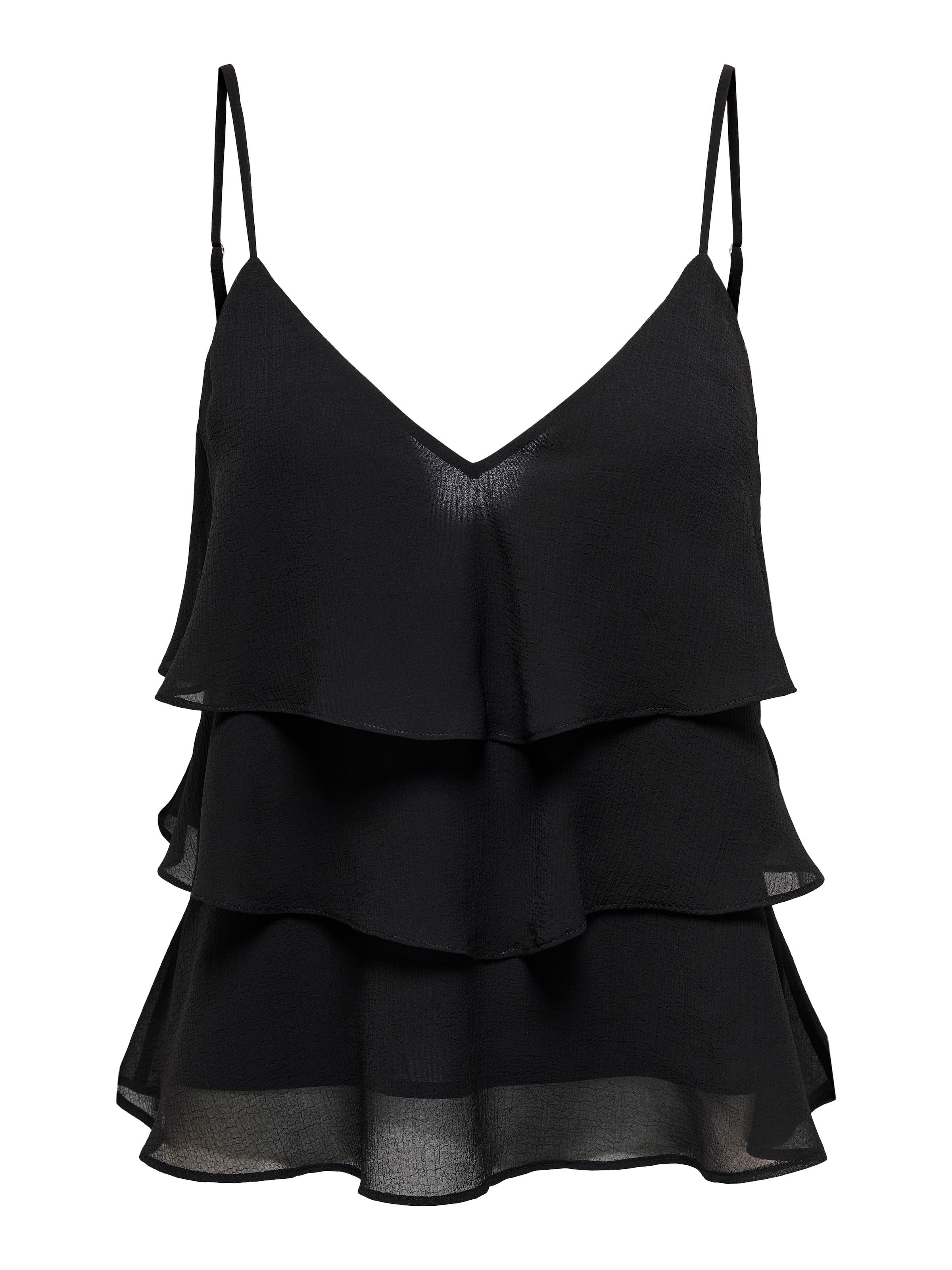 ONLY Trägertop »ONLLINN LIFE FLOUNCE SINGLET WVN NOOS« Kunstfaser, regular fit