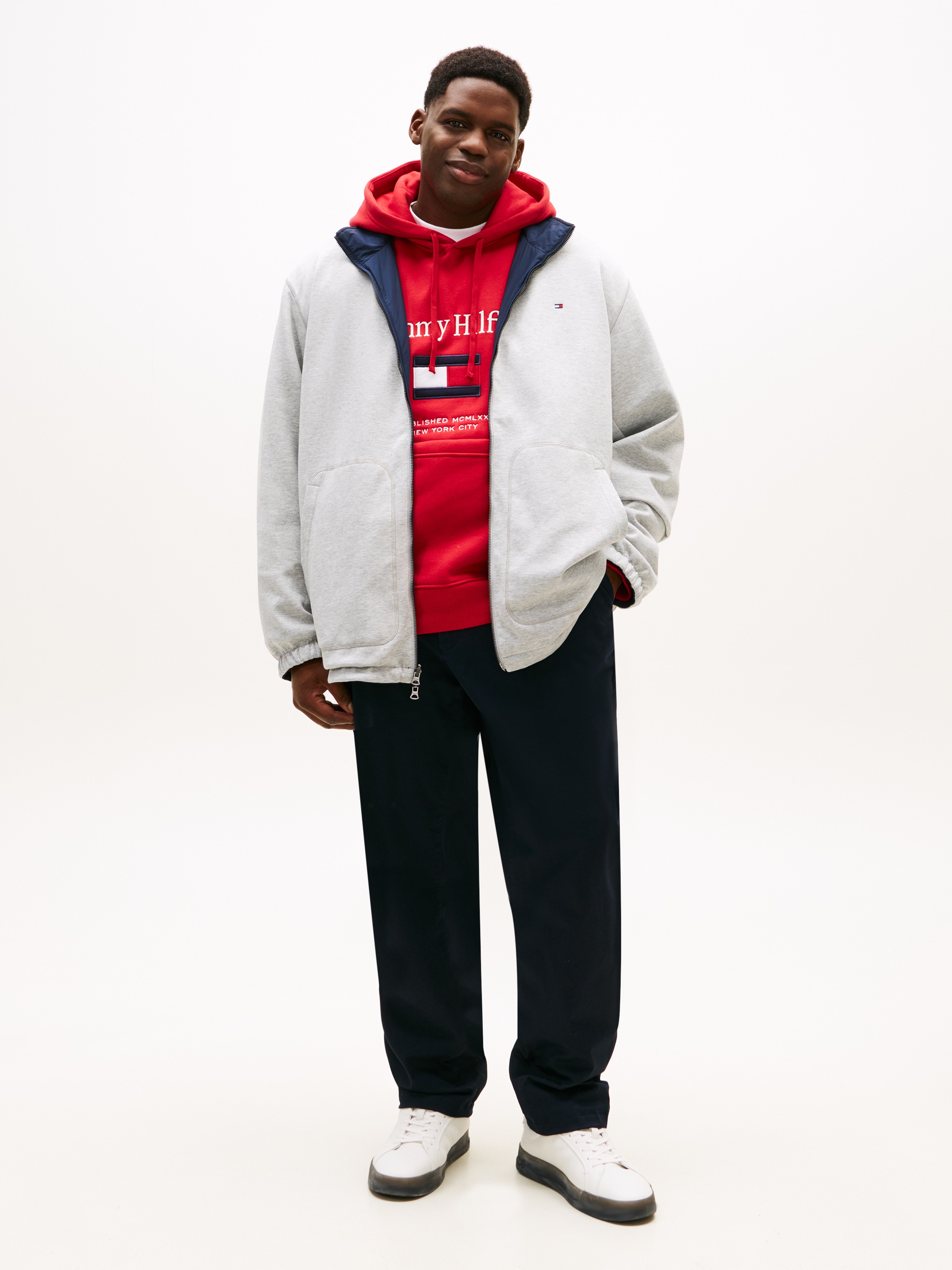 Tommy Hilfiger Big & Tall Veste réversible »BT-LW REVERSIBLE JACKET« beidseitig tragbar, Grosse Grössen, Stehkragen