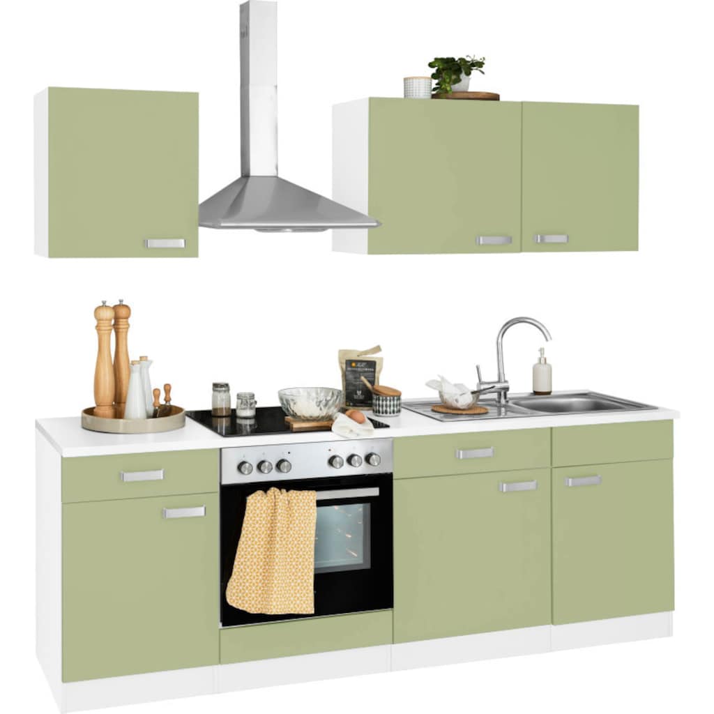 wiho Küchen Küchenzeile »Husum«, ohne E-Geräte, Breite 220 cm