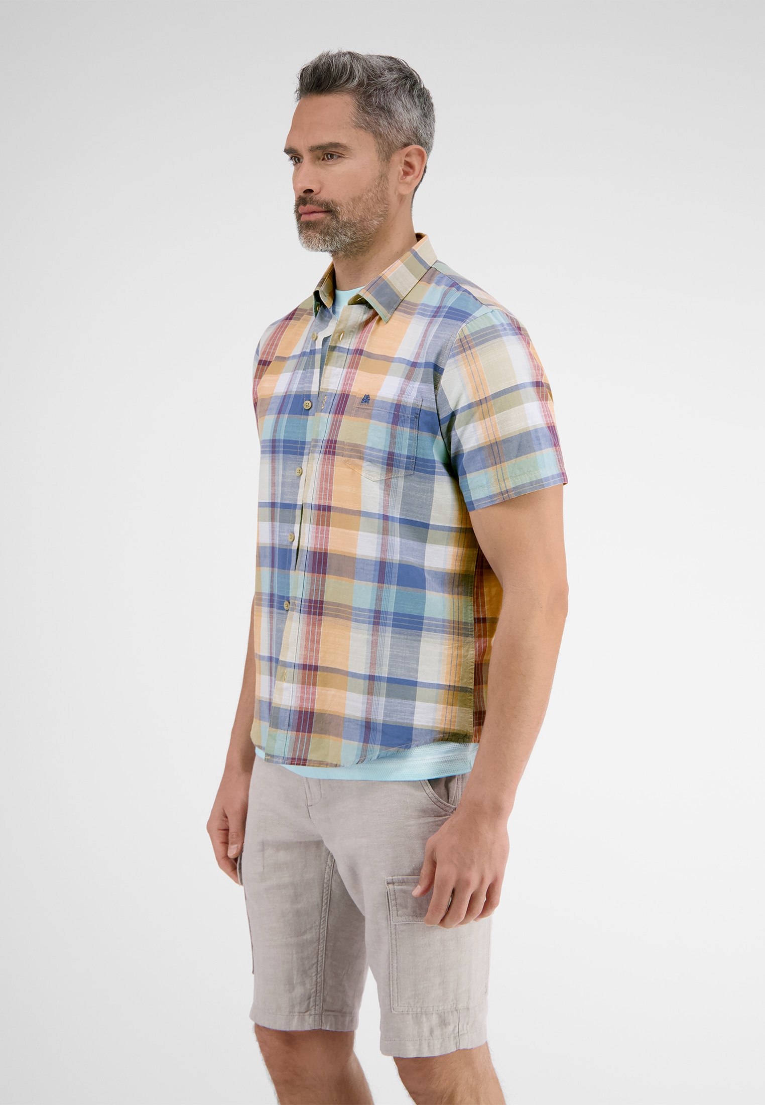 LERROS Chemise à manches courtes »Kariertes Halbarmhemd«