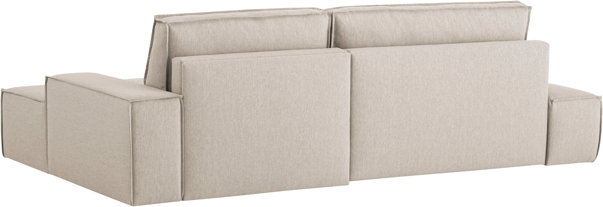 Home affaire Ecksofa »SHERWOOD,  Schlafsofa in L-Form offen (275cm), Cord, Leinenoptik« Schlaffunktion und Bettkasten, Kedernaht, hoher Sitz- & Liegekomfort,